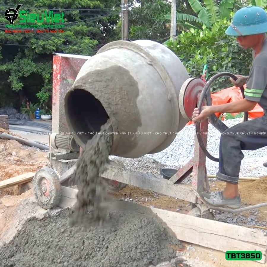 Máy trộn bê tông 380L TBT385D (Chưa mô tơ) - Điện 220V, Dân dụng