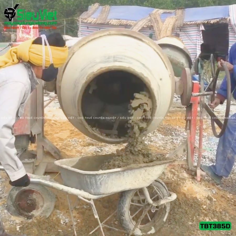 Máy trộn bê tông 380L TBT385D (Chưa mô tơ) - Điện 220V, Dân dụng