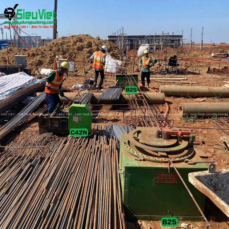 Thuê Tháng Máy uốn sắt phi 10-25mm B25 - Điện 380V, 3 Pha