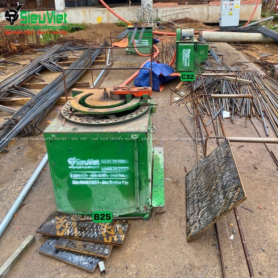 Thuê Tháng Máy uốn sắt phi 10-25mm B25 - Điện 380V, 3 Pha