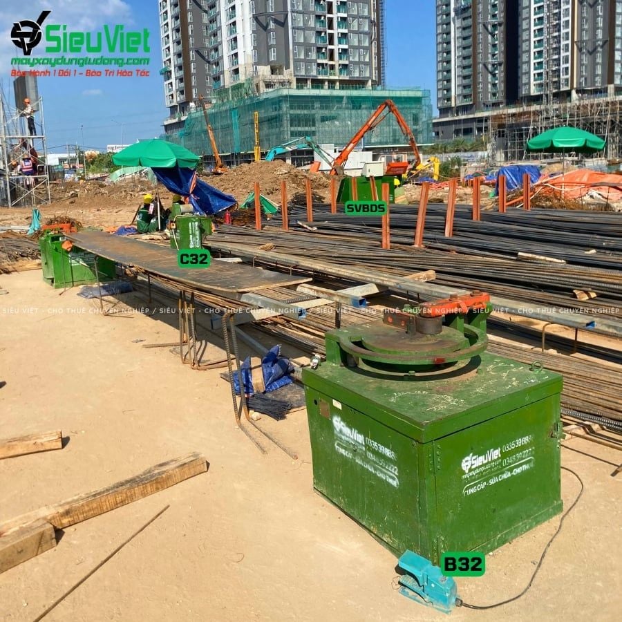 Thuê Tháng Máy uốn sắt phi 10-28mm B32 - Điện 380V, 3 Pha