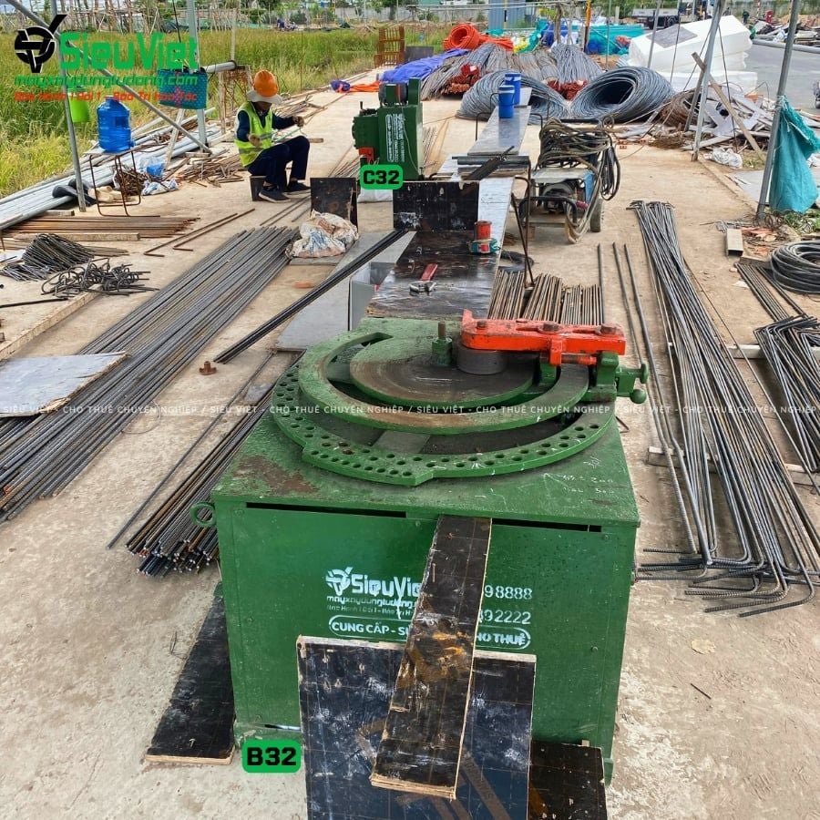 Thuê Tháng Máy uốn sắt phi 10-28mm B32 - Điện 380V, 3 Pha