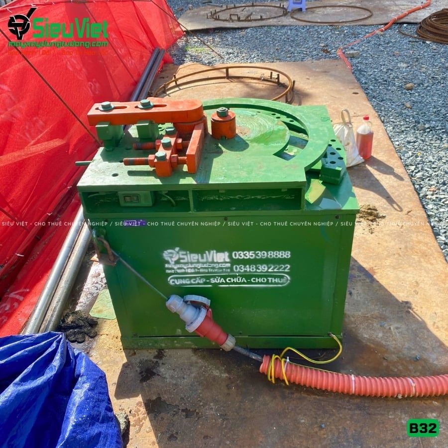 Thuê Tháng Máy uốn sắt phi 10-28mm B32 - Điện 380V, 3 Pha