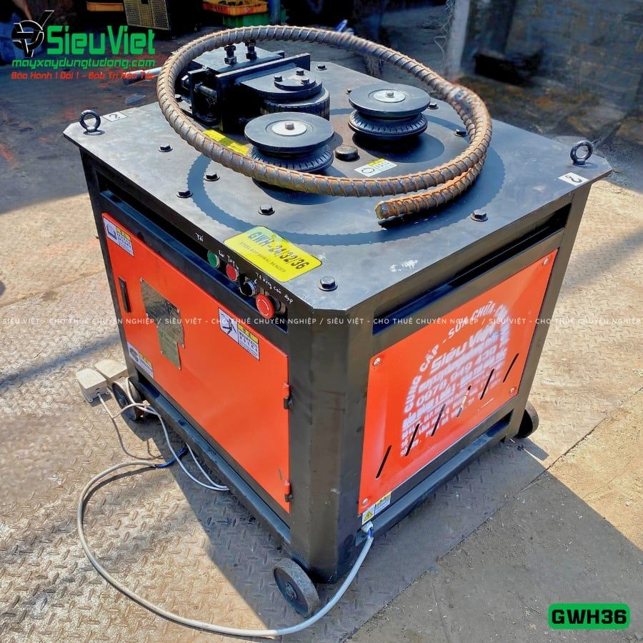 Thuê Tháng Máy uốn tròn sắt phi 12-28 GWH36 - Điện 380v, 3 Pha