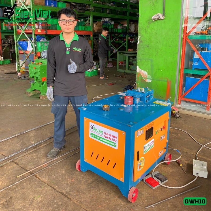 Máy uốn tròn sắt xây dựng phi 6-10 GWH10 - Điện 380V, 3 Pha