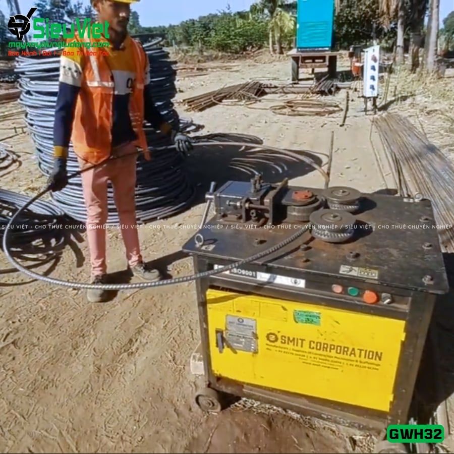 Máy uốn tròn sắt xây dựng phi 10-25 GWH32 - Điện 380v, 3 Pha