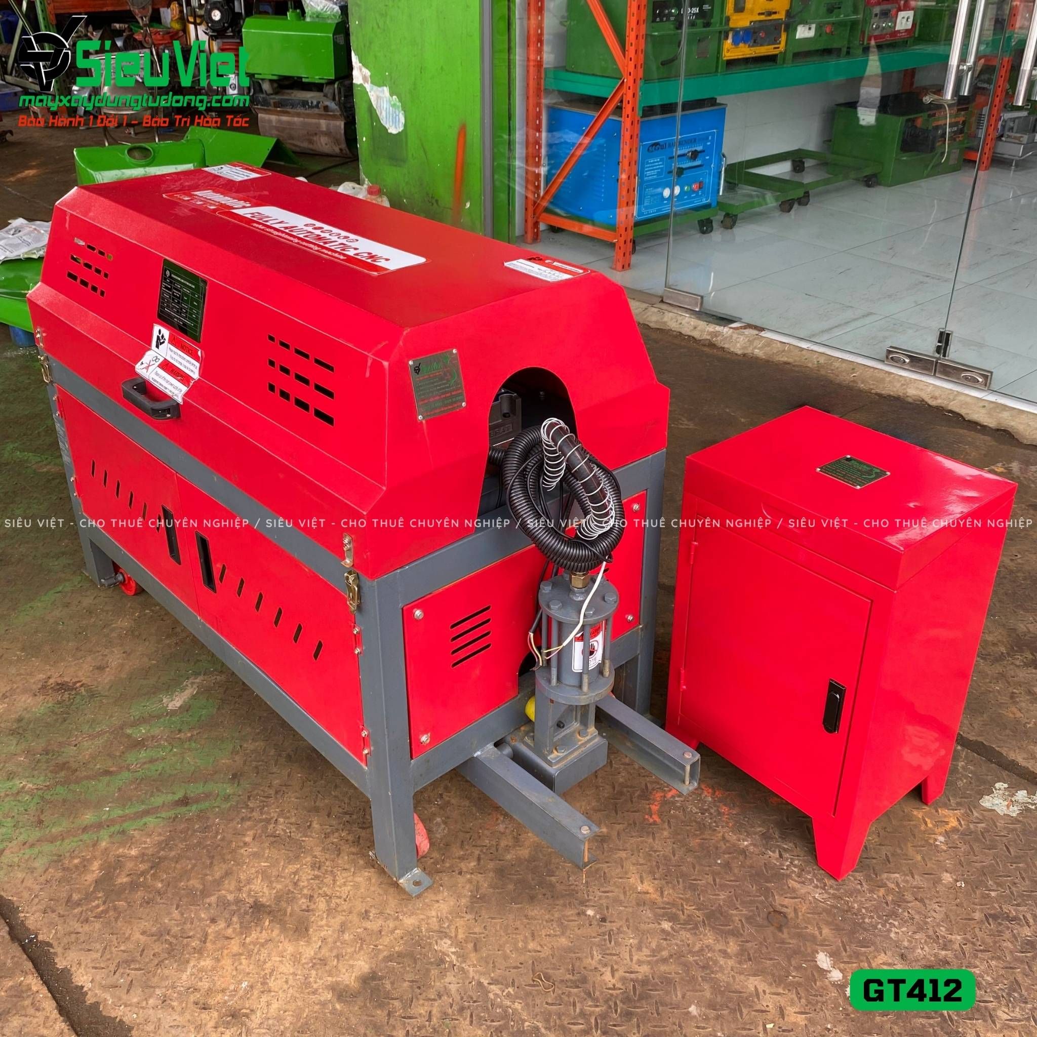 Thuê Ngày Máy duỗi cắt sắt tự động phi 5-10 GT412 - Điện 380V, 3 pha