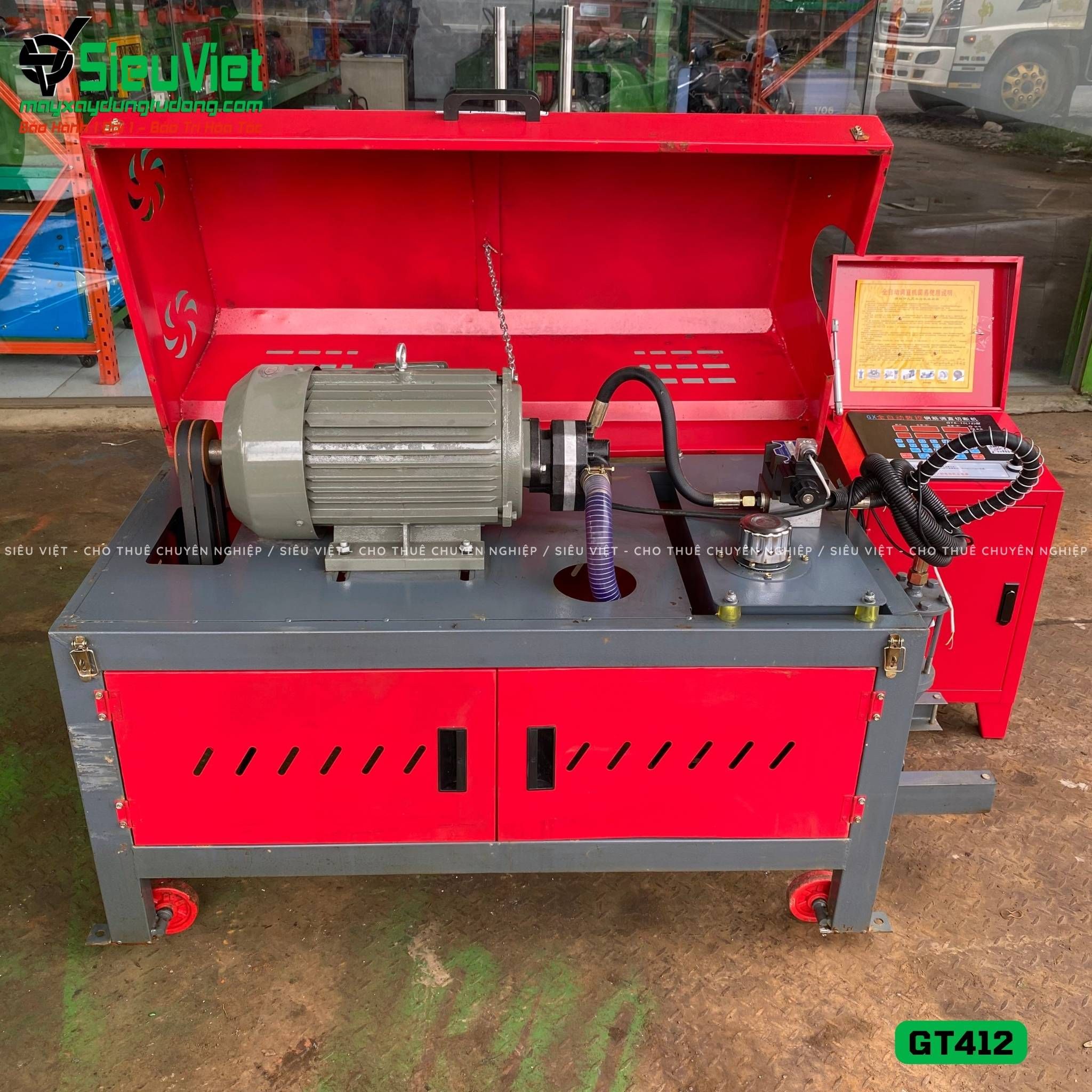 Thuê Ngày Máy duỗi cắt sắt tự động phi 5-10 GT412 - Điện 380V, 3 pha