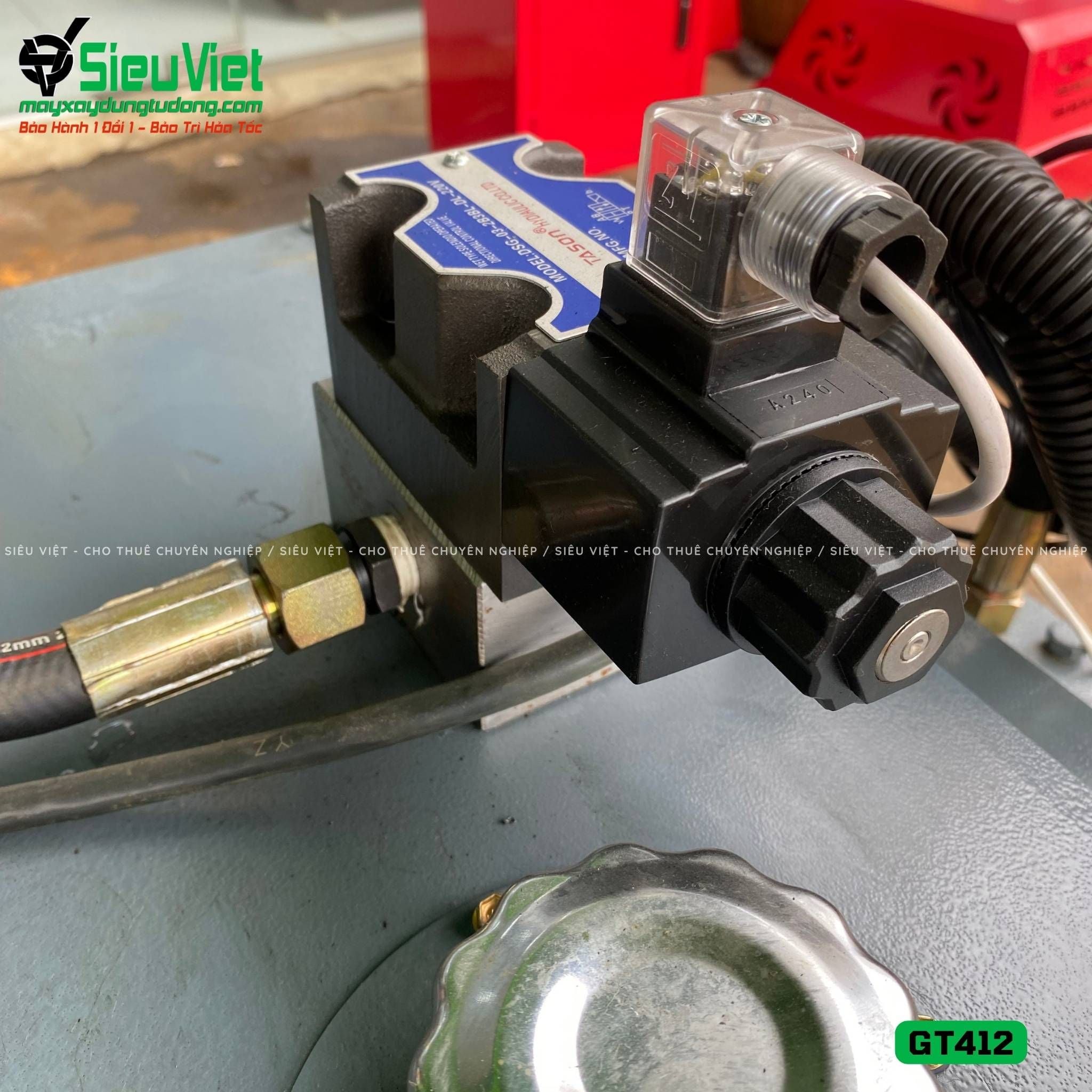 Thuê Tháng Máy duỗi cắt sắt tự động phi 5>10mm GT412 - Điện 380V