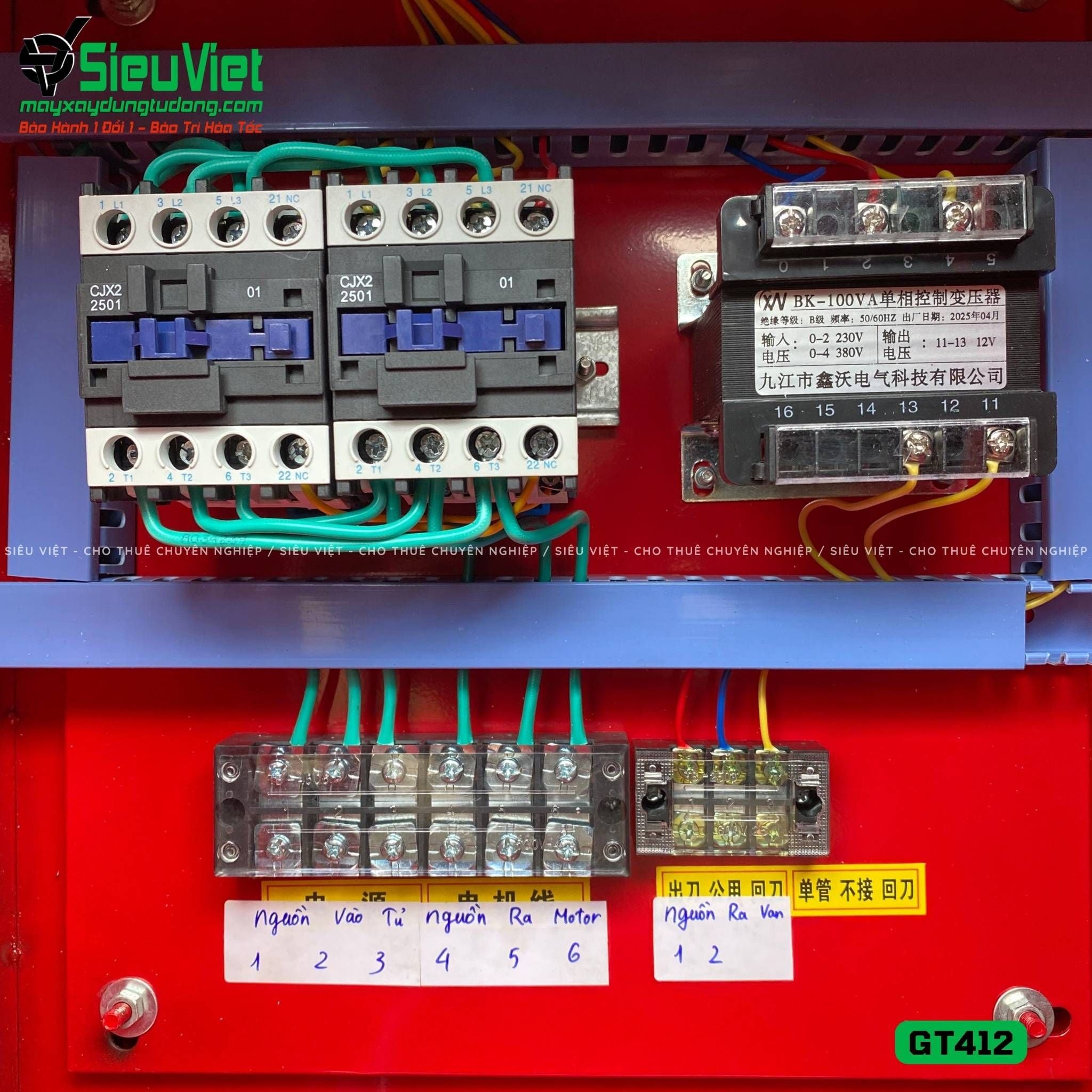 Thuê Tháng Máy duỗi cắt sắt tự động phi 5>10mm GT412 - Điện 380V