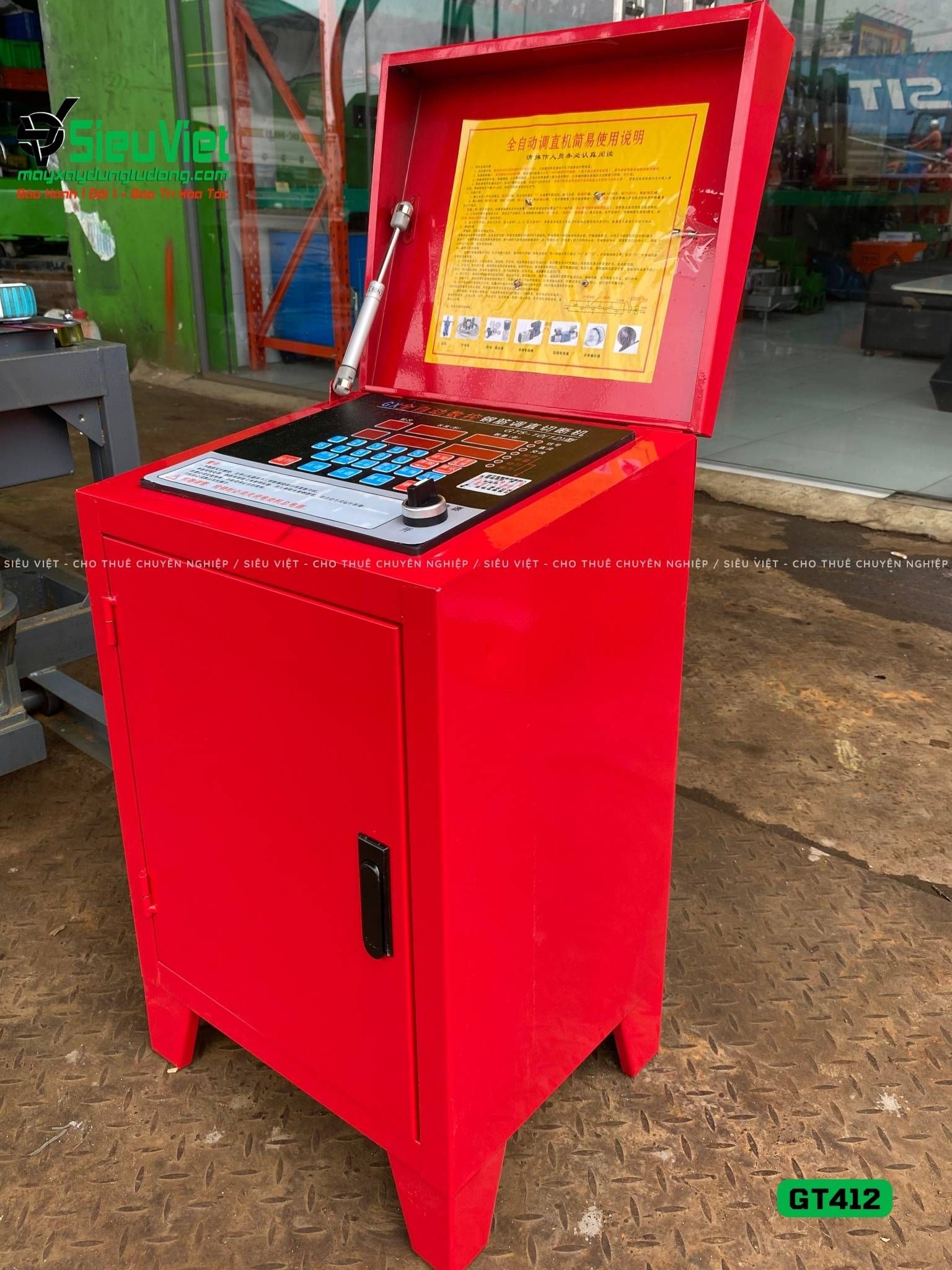 Thuê Ngày Máy duỗi cắt sắt tự động phi 5-10 GT412 - Điện 380V, 3 pha