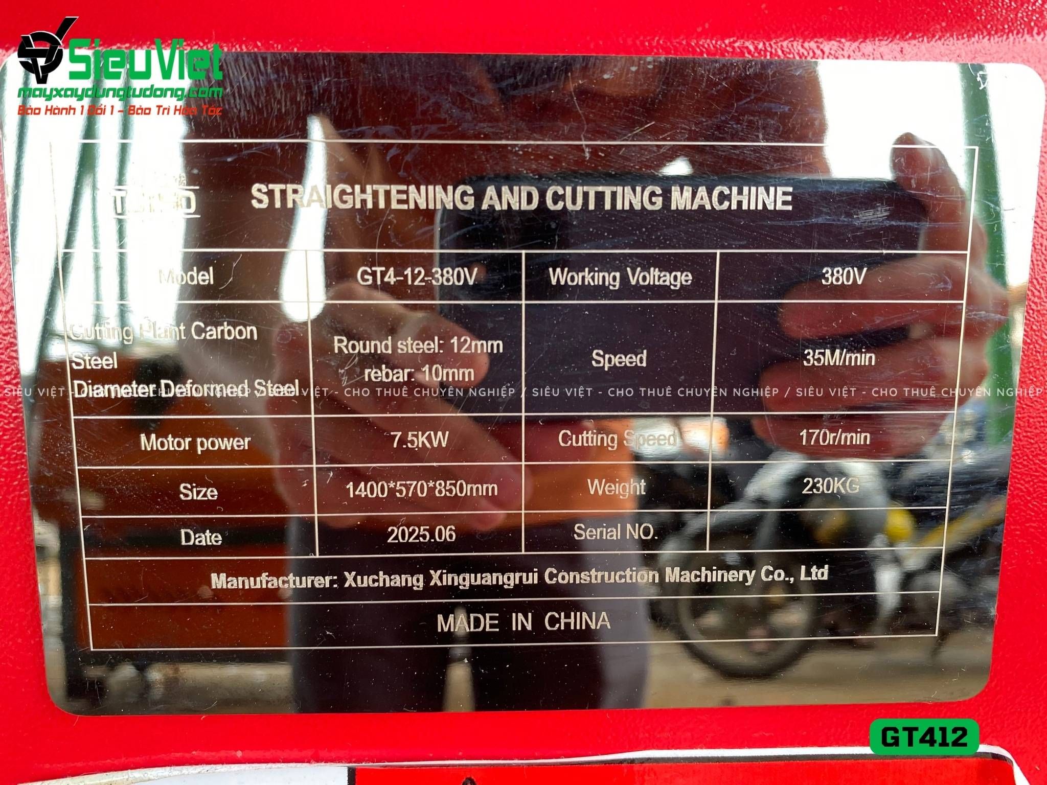 Thuê Ngày Máy duỗi cắt sắt tự động phi 5-10 GT412 - Điện 380V, 3 pha