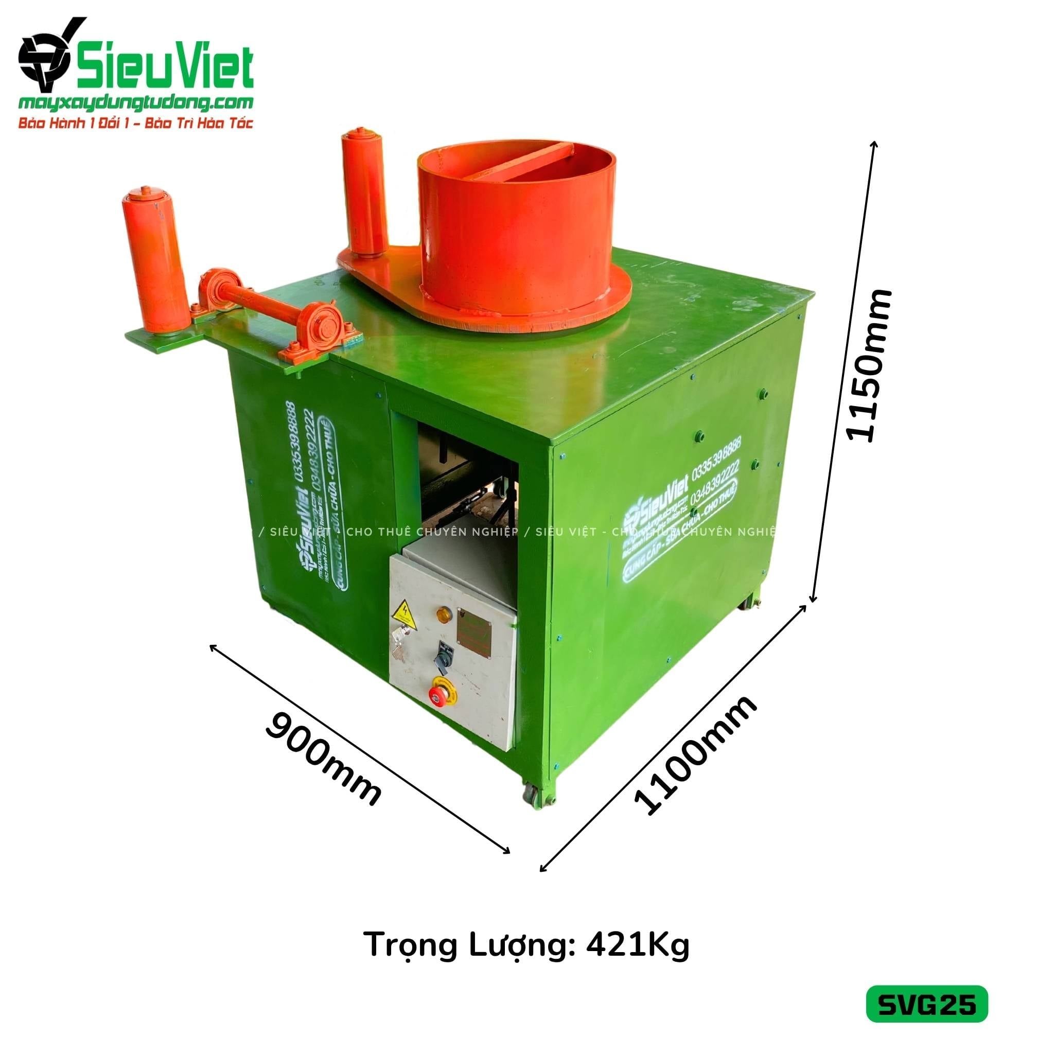 Máy gập sắt cây 11m7 SVG25 Việt Nam - Điện 380v, 3 Pha