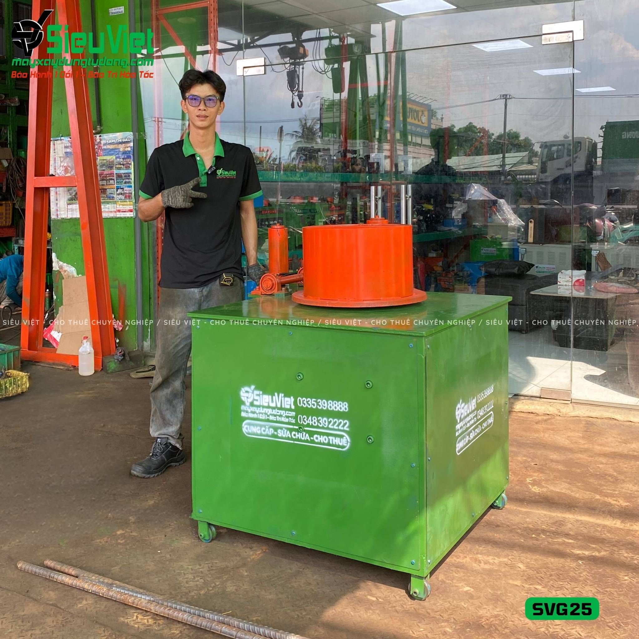Máy gập sắt cây 11m7 SVG25 Việt Nam - Điện 380v, 3 Pha