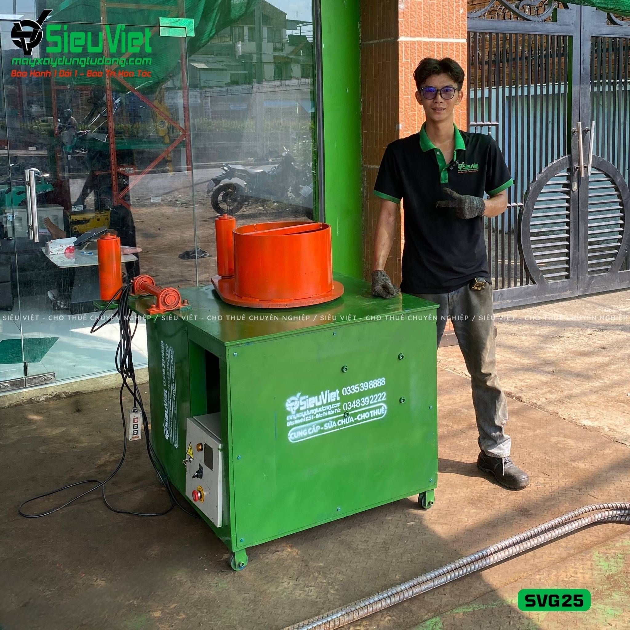 Máy gập sắt cây 11m7 SVG25 Việt Nam - Điện 380v, 3 Pha