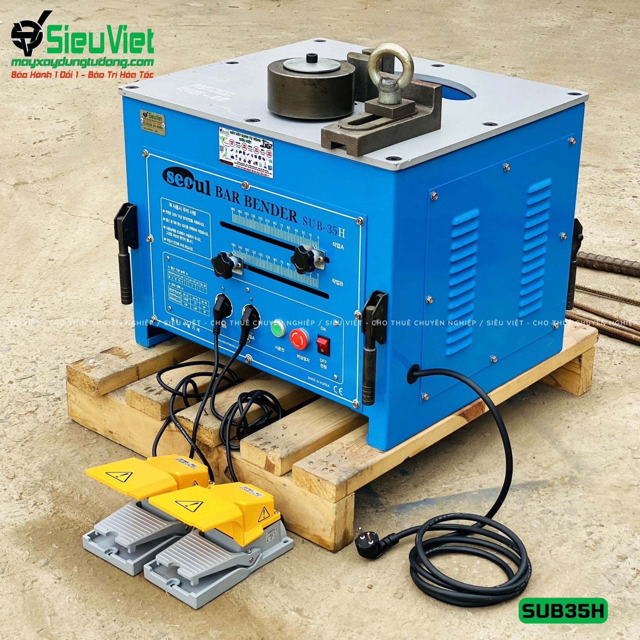 Máy uốn thép phi 32 SUB-35H Seoul Hàn Quốc - Điện 220v, 1 Pha