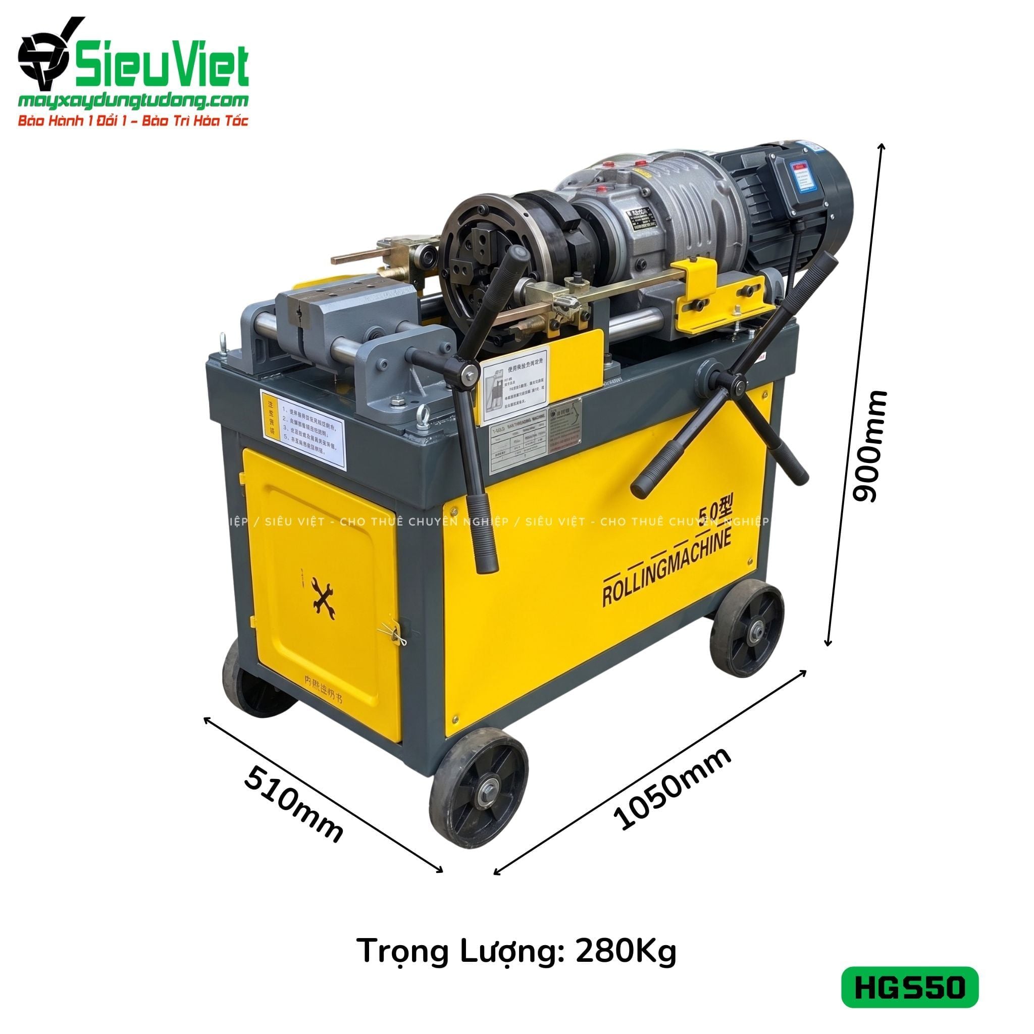 Máy tiện ren HGS50 Trung Quốc - Điện 380V, 3 Pha