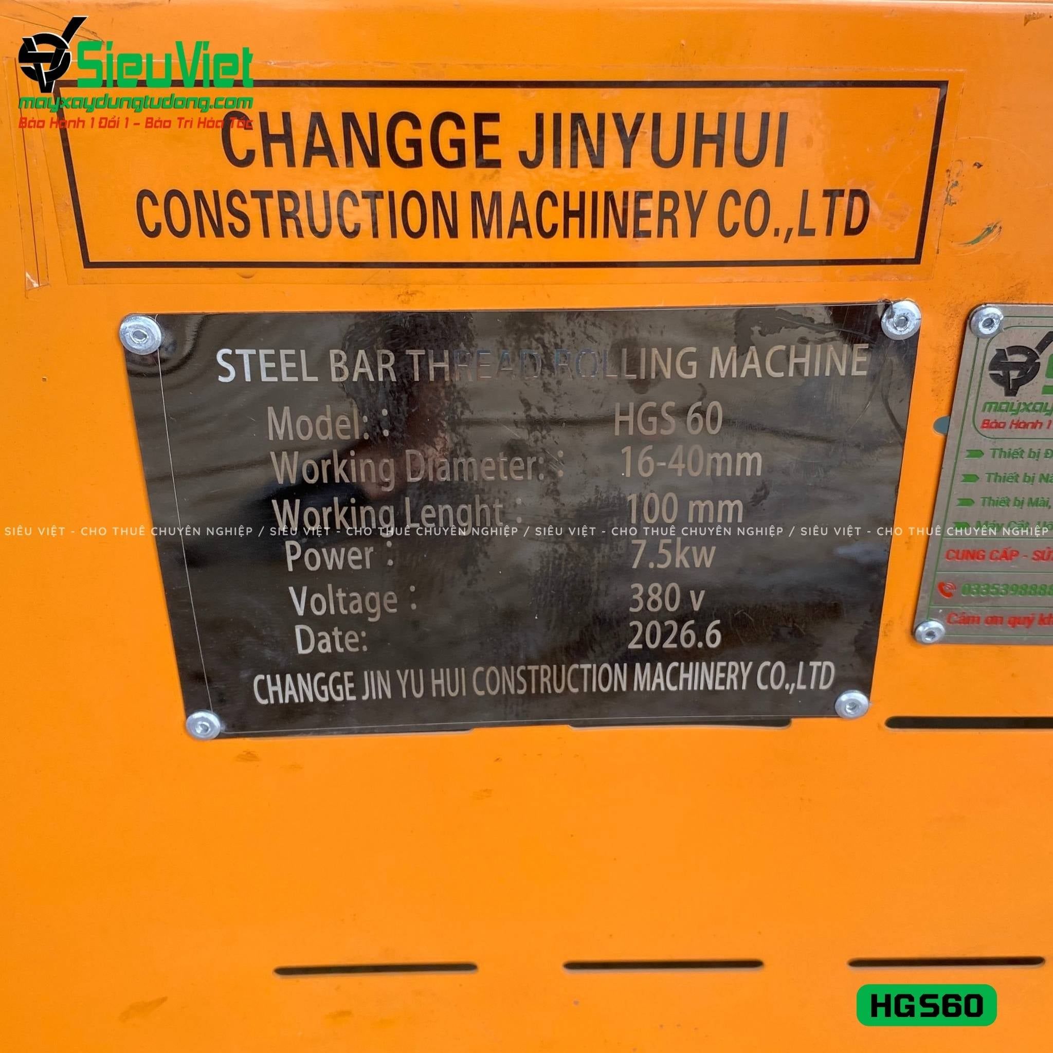 Máy tiện ren HGS60 Trung Quốc - Điện 380V, 3 Pha
