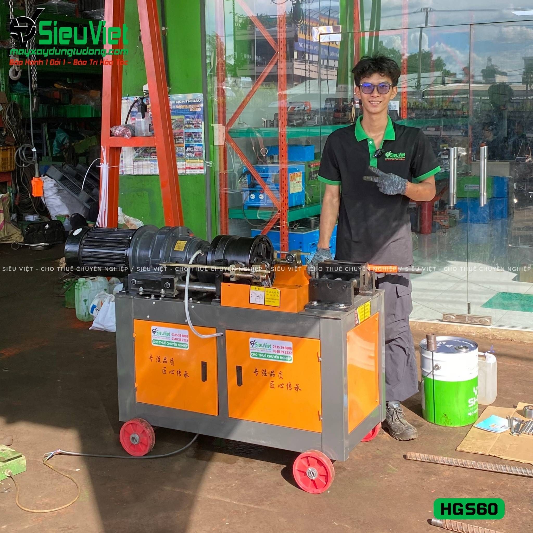 Máy tiện ren HGS60 Trung Quốc - Điện 380V, 3 Pha