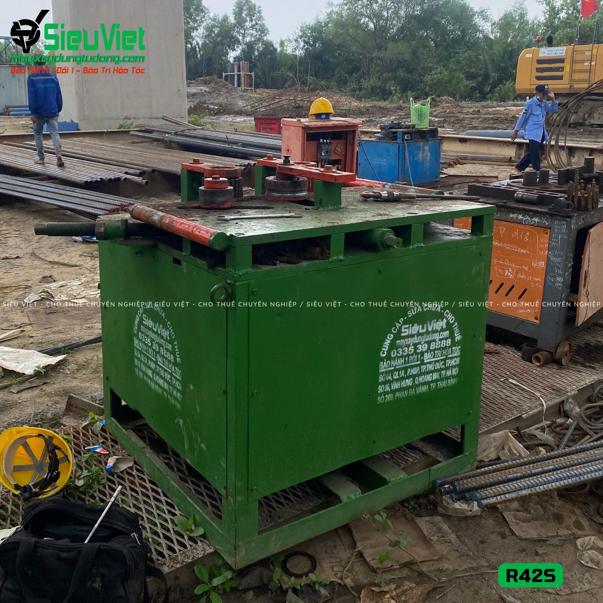 Thuê Tháng Máy uốn tròn sắt phi 16-40 R42, R42S - Điện 380v, 3 pha