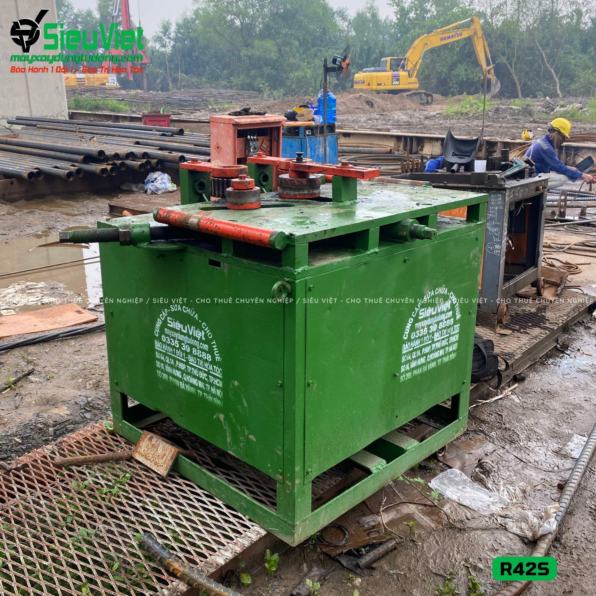 Thuê Tháng Máy uốn tròn sắt phi 16-40 R42, R42S - Điện 380v, 3 pha