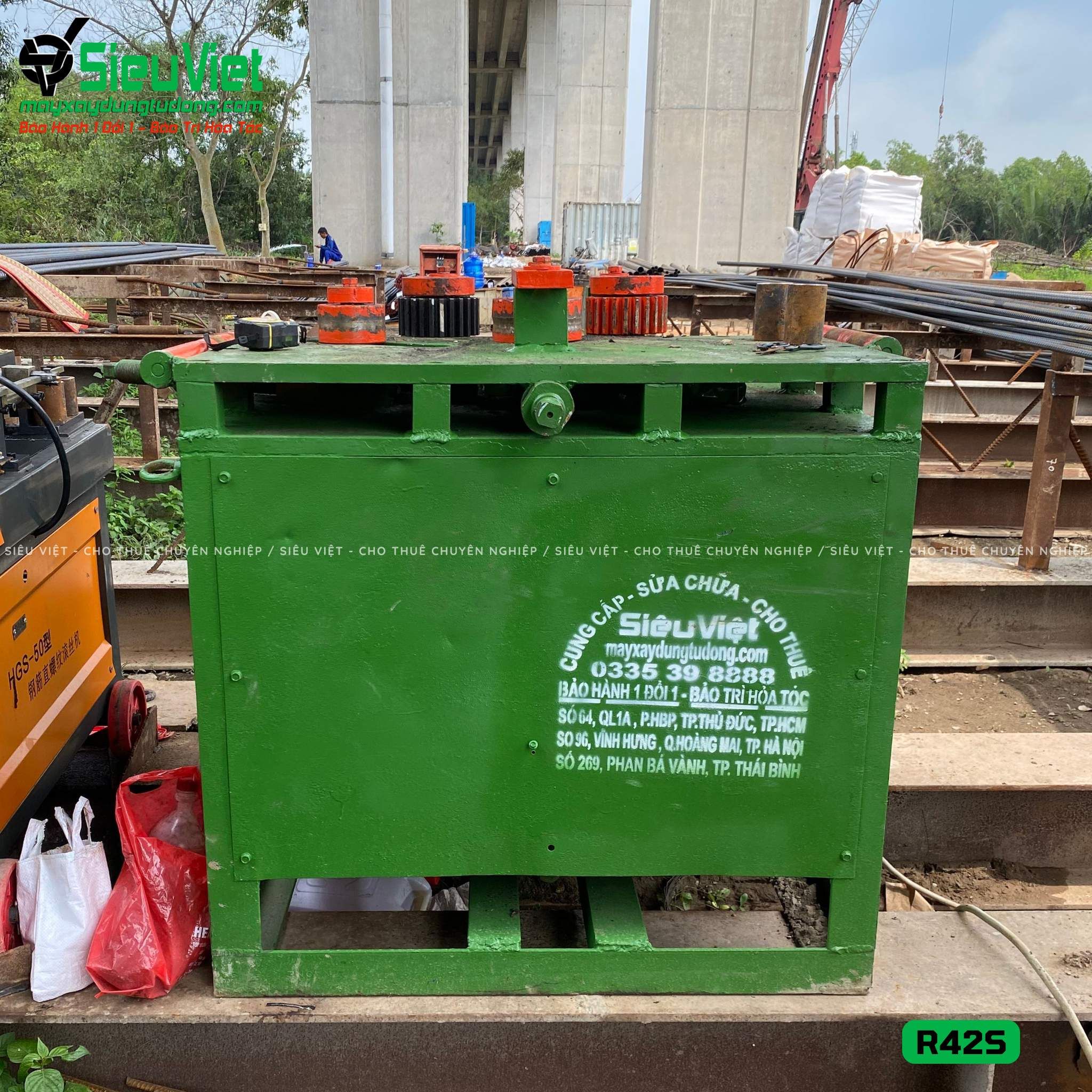 Thuê Tháng Máy uốn tròn sắt phi 16-40 R42, R42S - Điện 380v, 3 pha