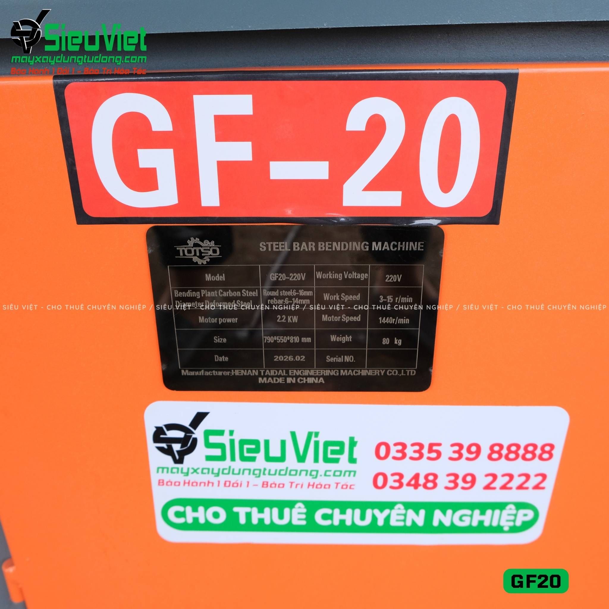 Máy uốn đai sắt GF20 Trung Quốc - Điện 220v, dân dụng