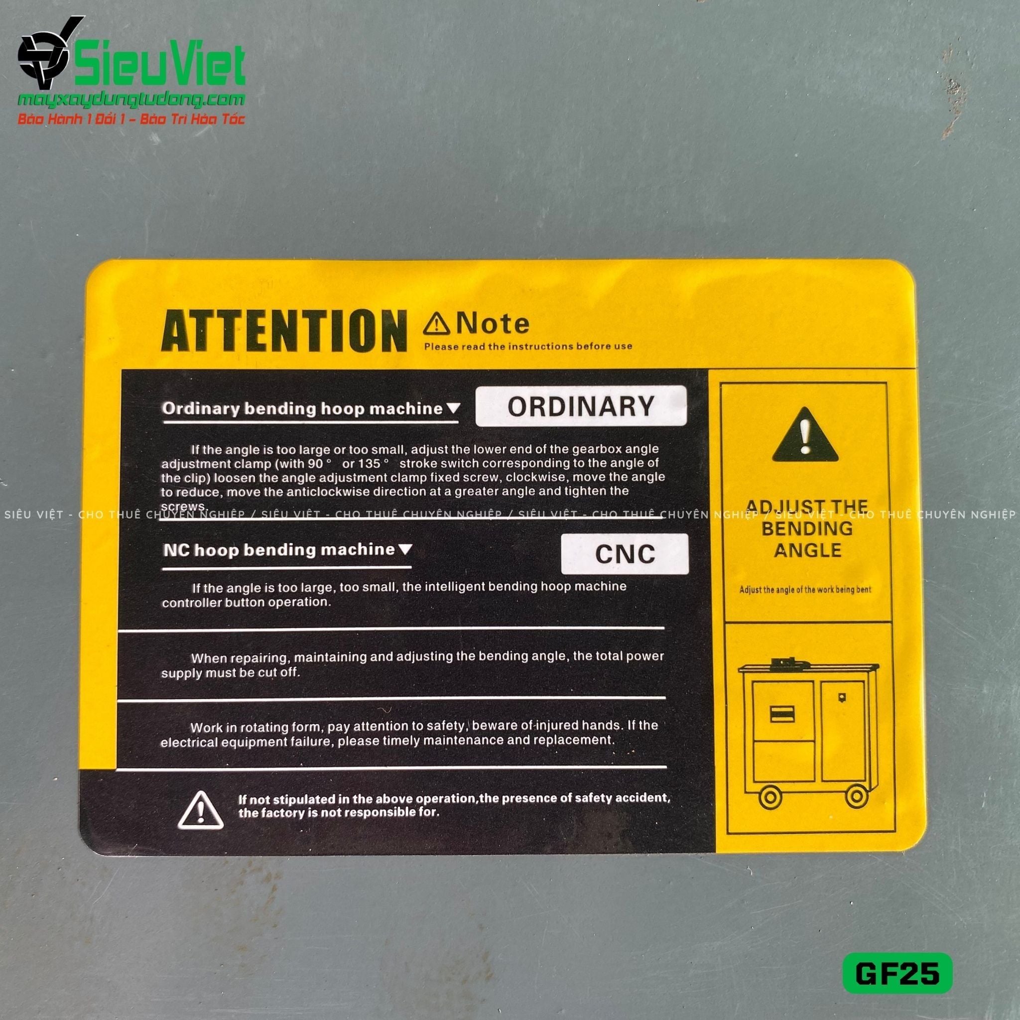 Máy uốn đai sắt GF25 Trung Quốc - Điện 380V, 3 Pha
