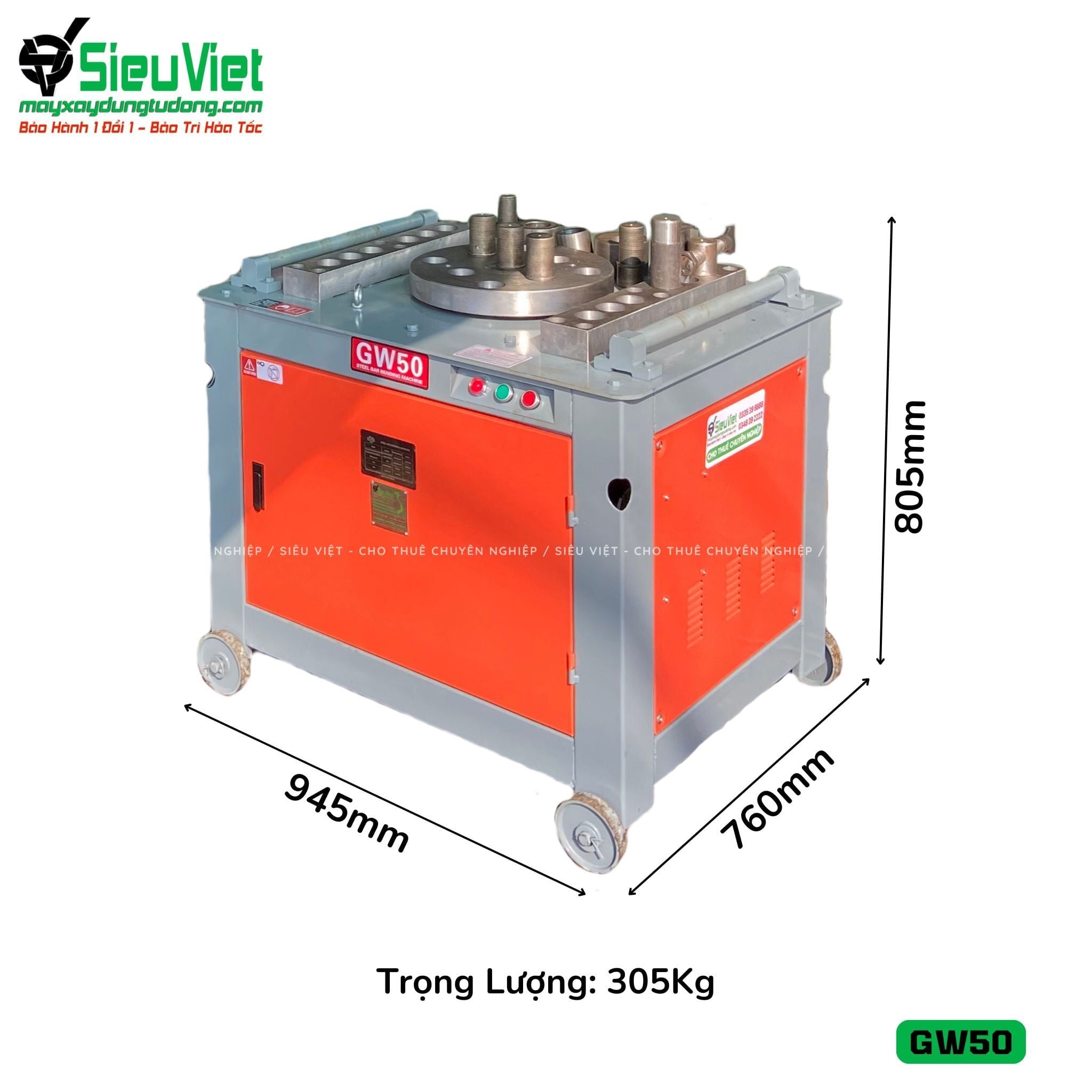 Máy uốn sắt GW50 Trung Quốc - Điện 380V, 3 Pha