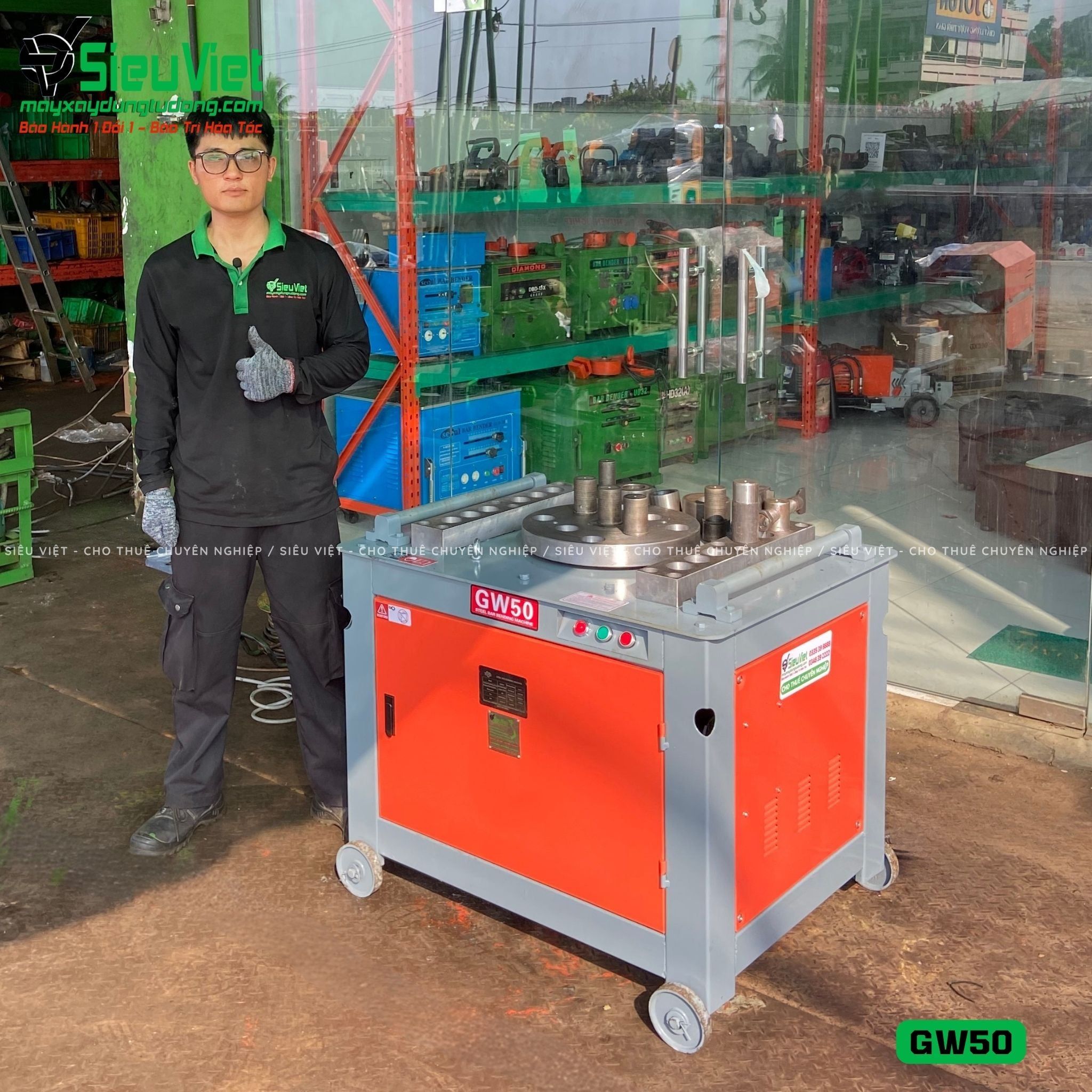 Máy uốn sắt GW50 Trung Quốc - Điện 380V, 3 Pha