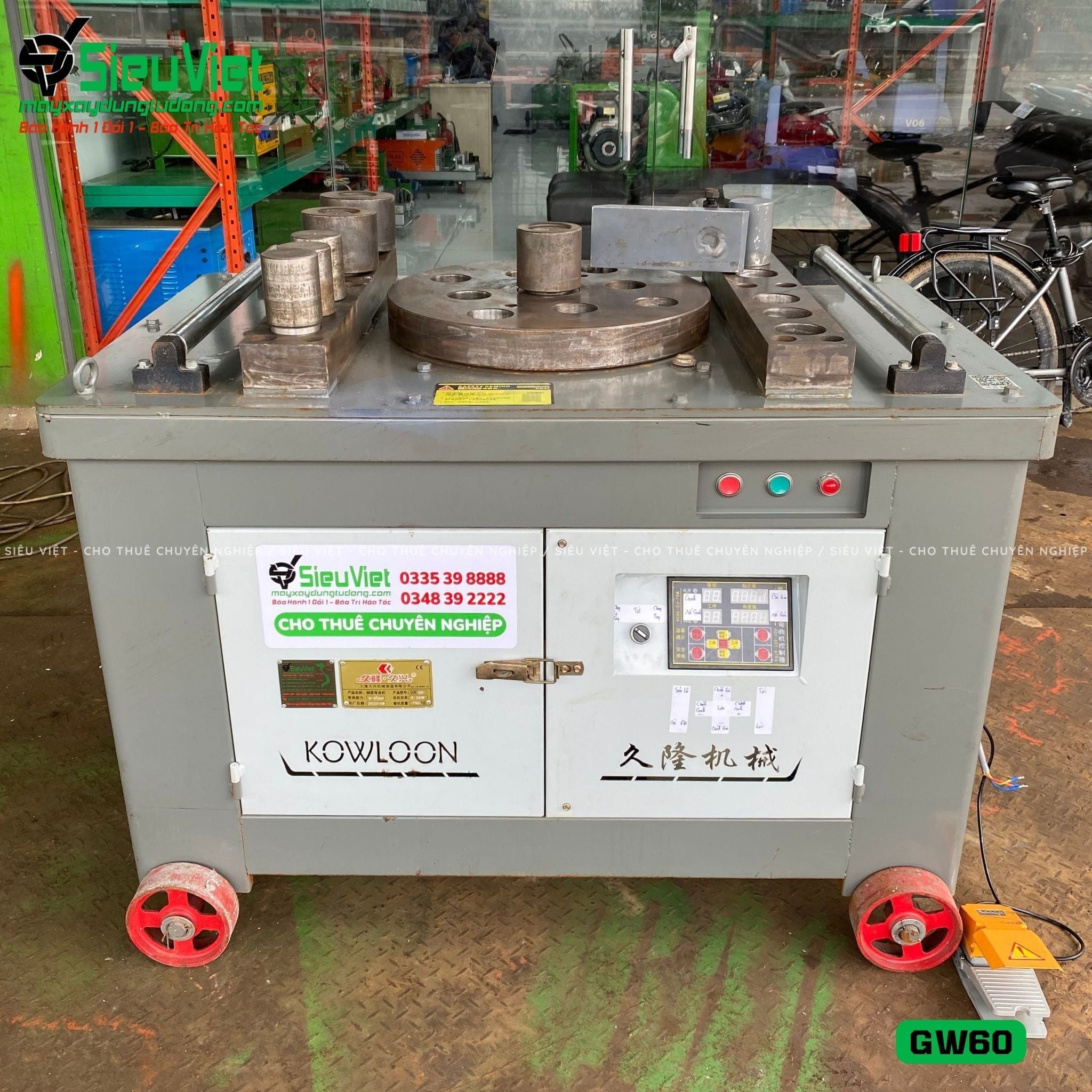 Máy uốn thép GW60 Kowloon Trung Quốc - Điện 380V, 3 Pha