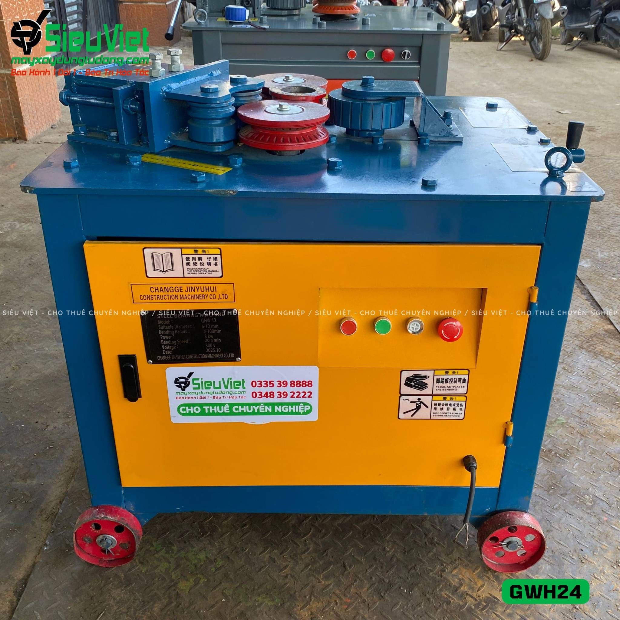 Máy uốn vòng tròn sắt xây dựng GWH1024 - Điện 380v, 3 Pha