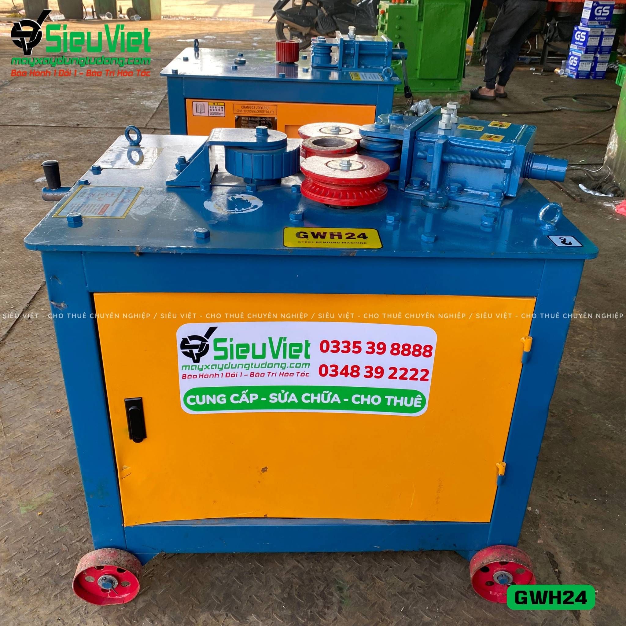 Máy uốn vòng tròn sắt xây dựng GWH1024 - Điện 380v, 3 Pha