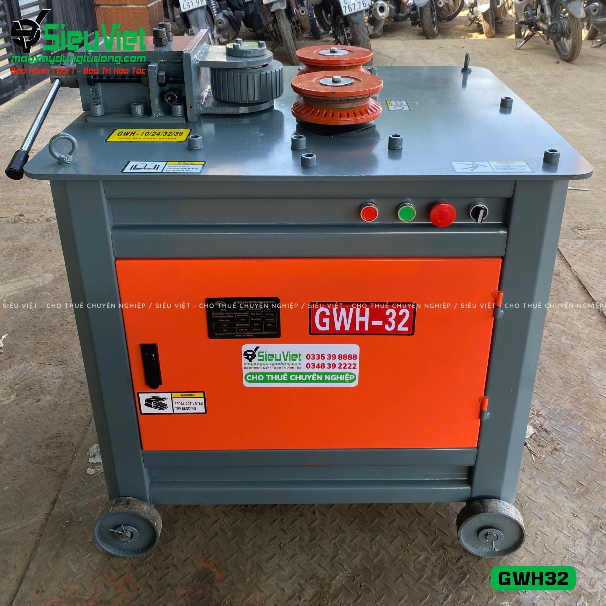 Máy uốn tròn sắt xây dựng phi 10-25 GWH32 - Điện 380v, 3 Pha