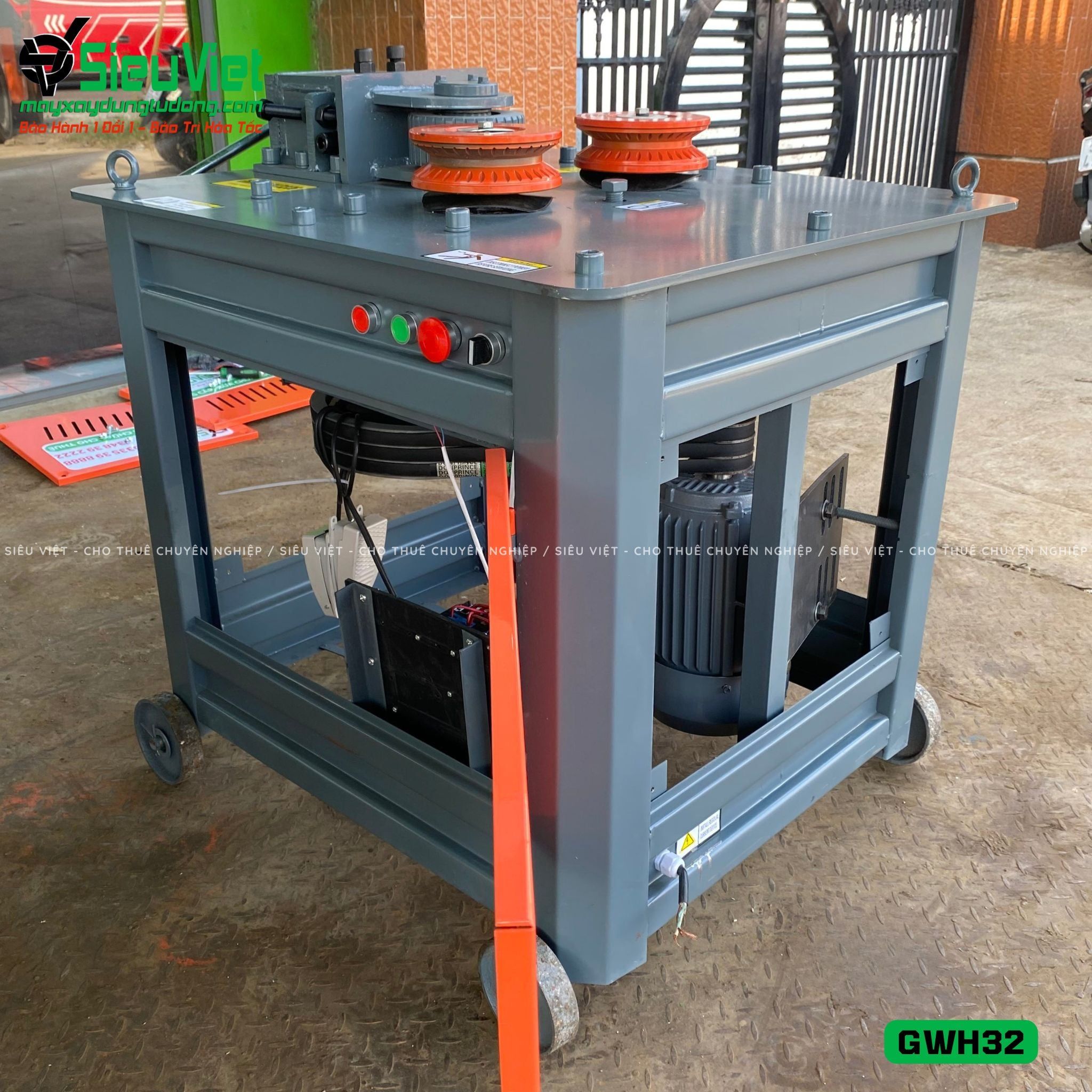 Máy uốn tròn sắt xây dựng phi 10-25 GWH32 - Điện 380v, 3 Pha