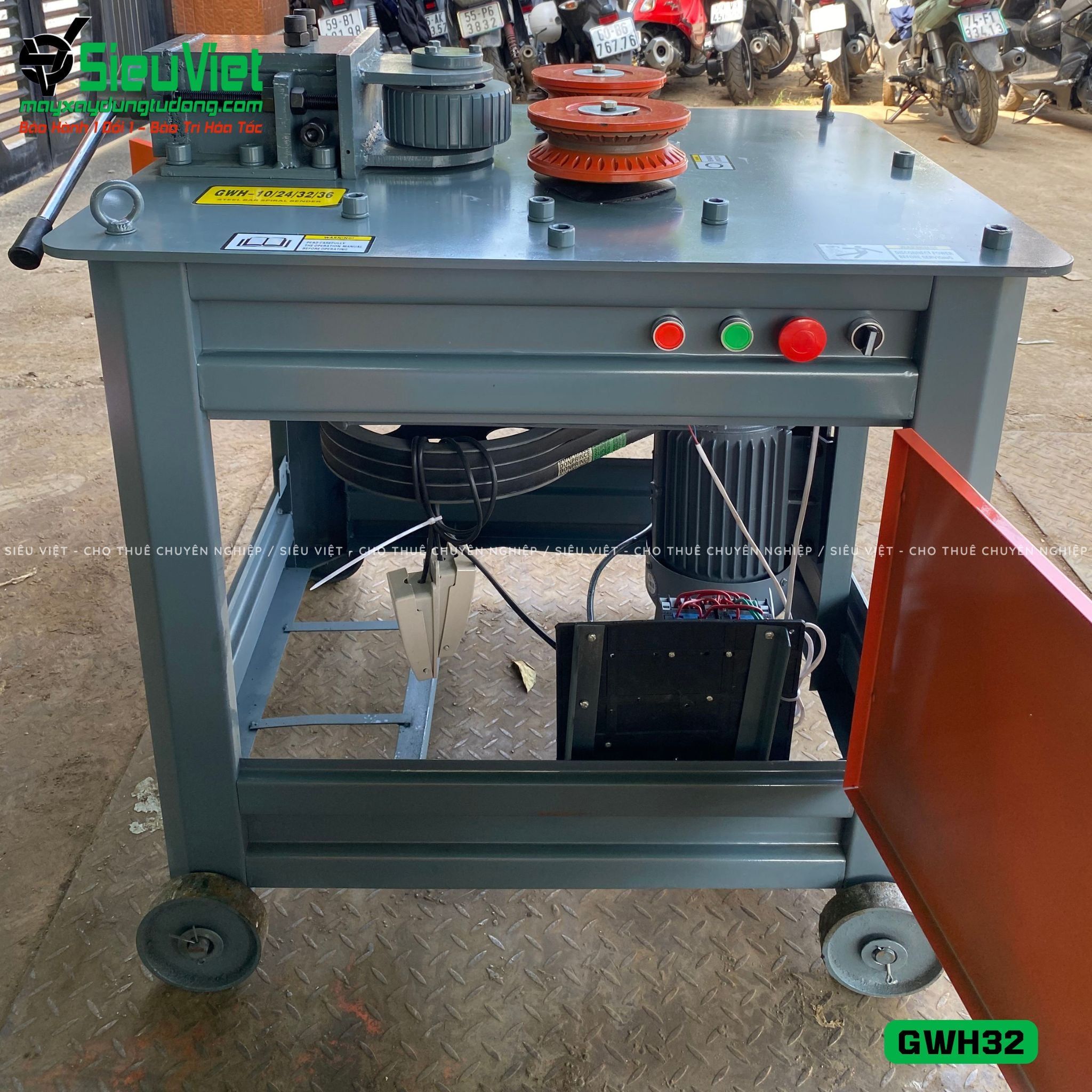 Máy uốn tròn sắt xây dựng phi 10-25 GWH32 - Điện 380v, 3 Pha