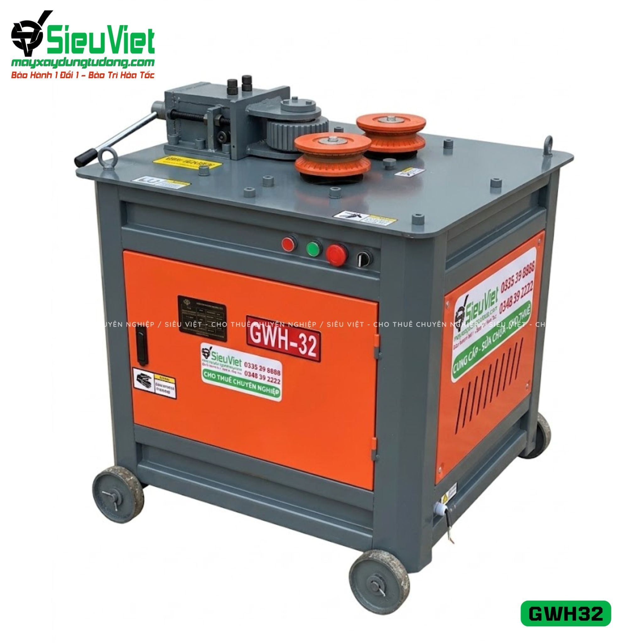 Máy uốn tròn sắt xây dựng phi 10-25 GWH32 - Điện 380v, 3 Pha