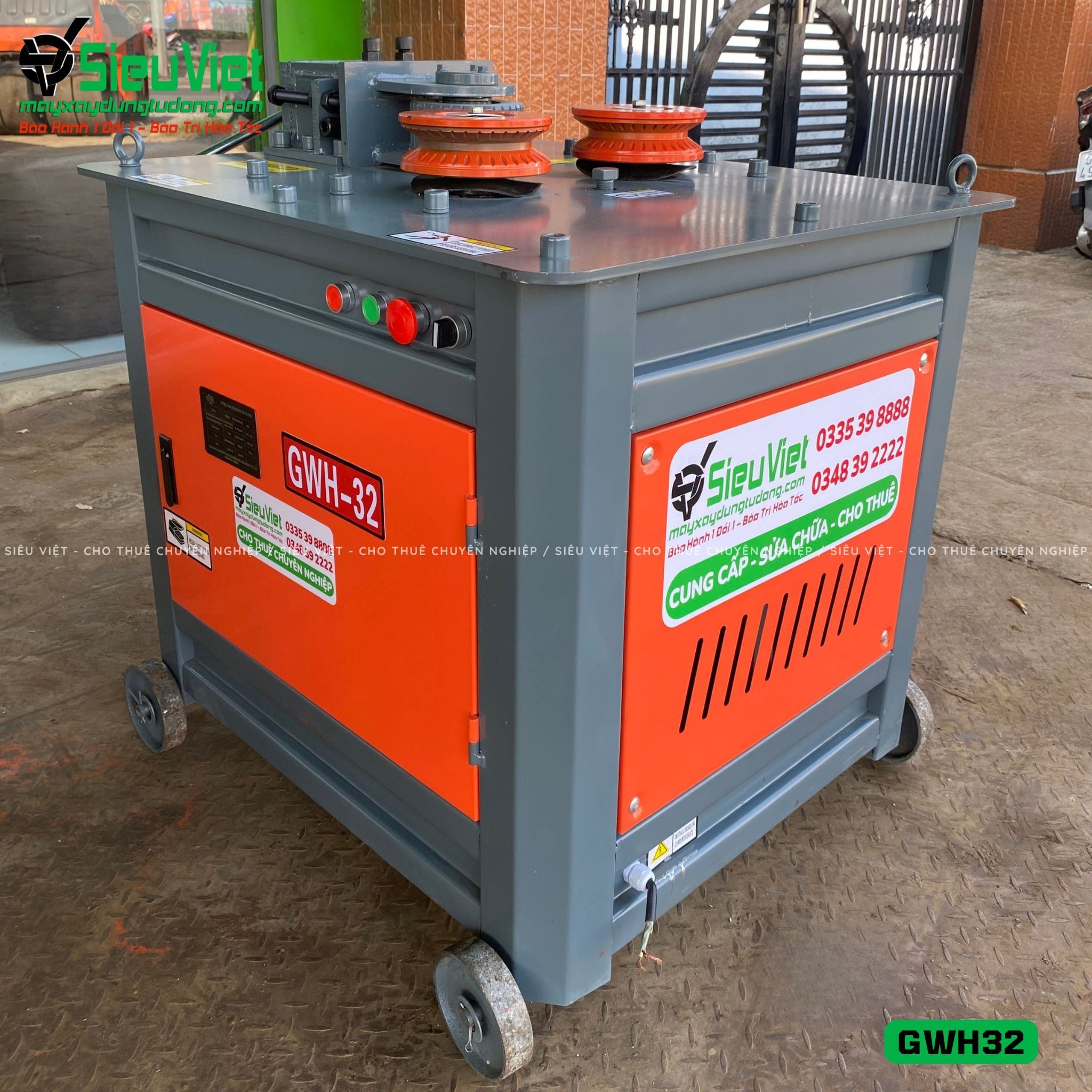 Máy uốn tròn sắt xây dựng phi 10-25 GWH32 - Điện 380v, 3 Pha