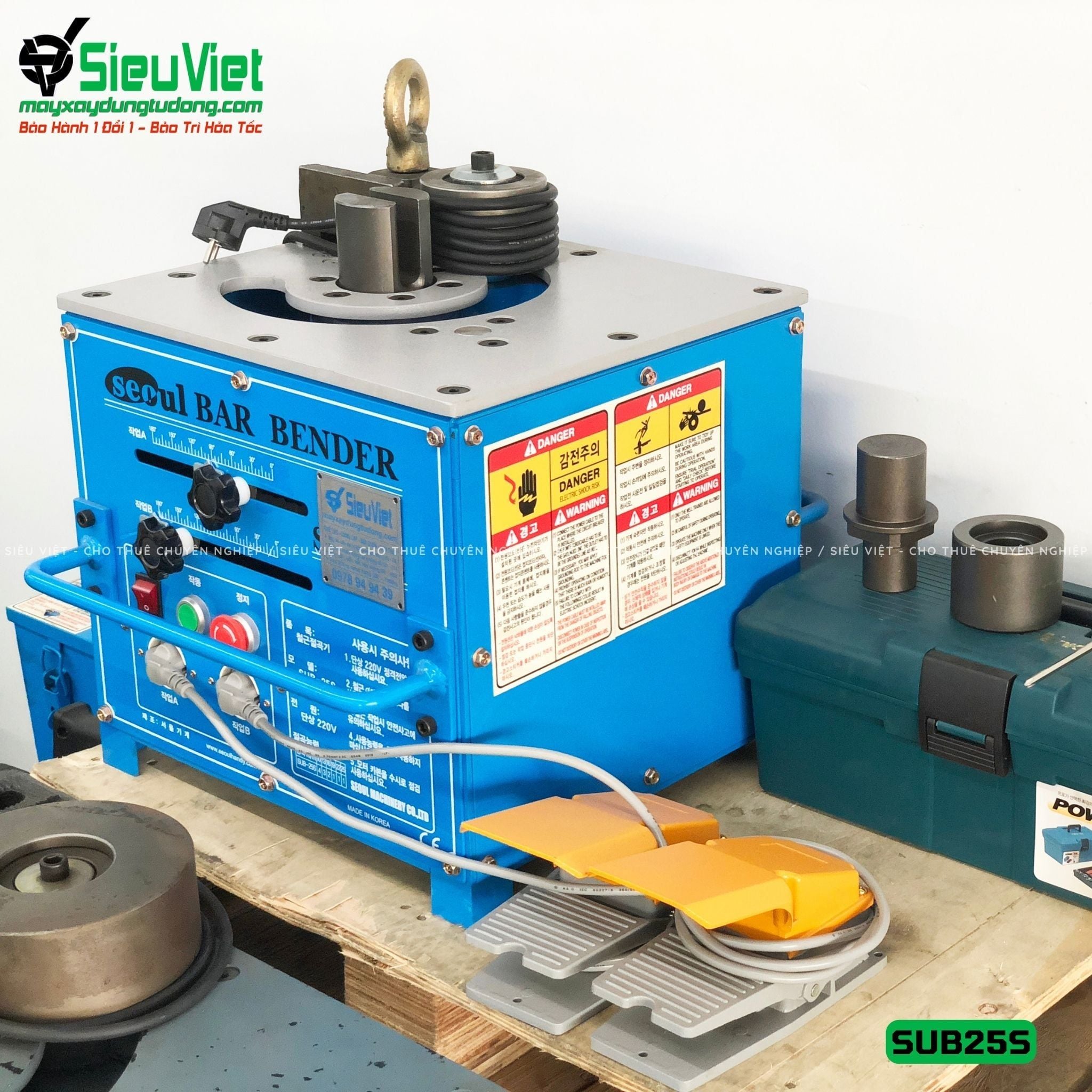Máy uốn sắt phi 25 Hàn Quốc Seoul SUB-25S - Điện 220v, 1 Pha