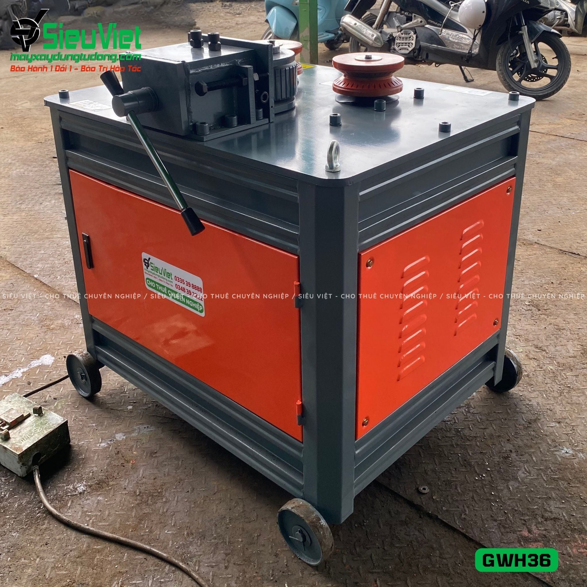 Máy uốn tròn sắt xây dựng phi 12-28 GWH36 - Điện 380v, 3 Pha