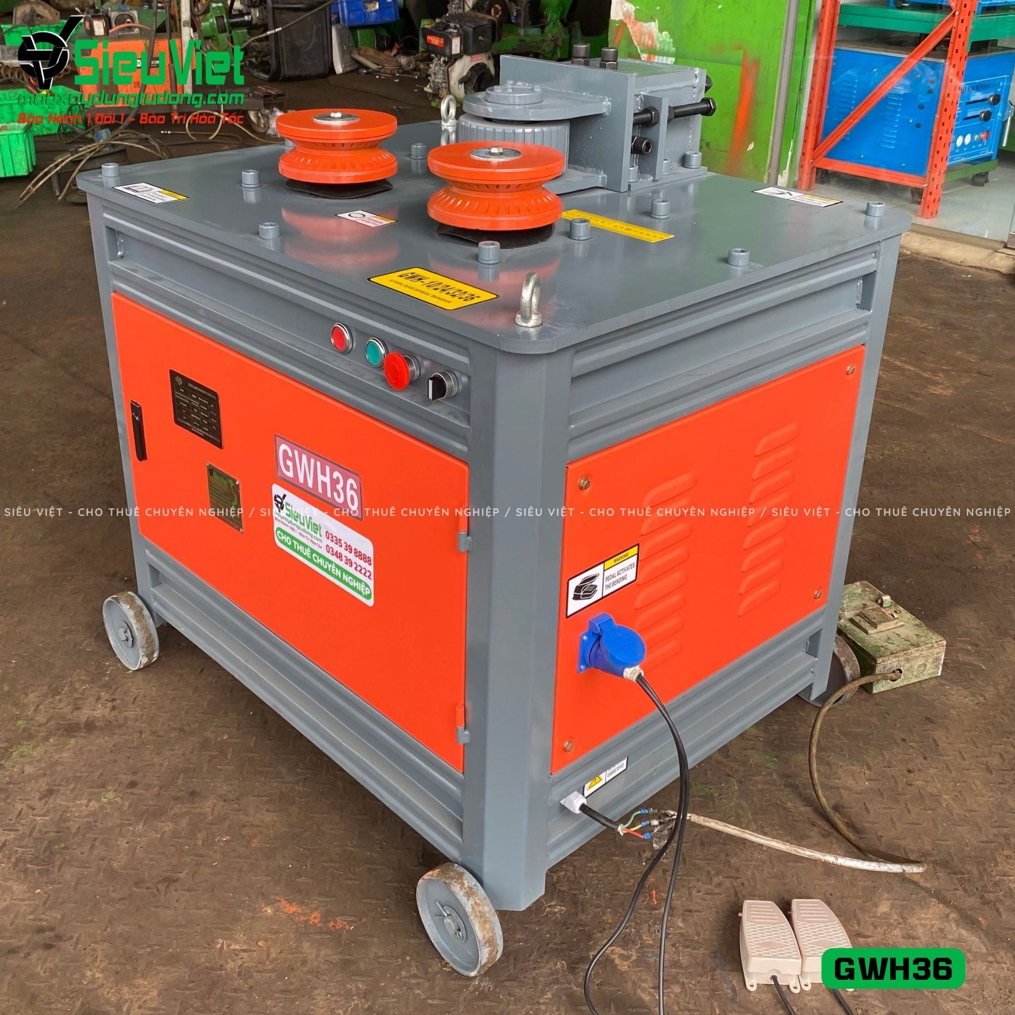 Thuê Tháng Máy uốn tròn sắt phi 12-28 GWH36 - Điện 380v, 3 Pha