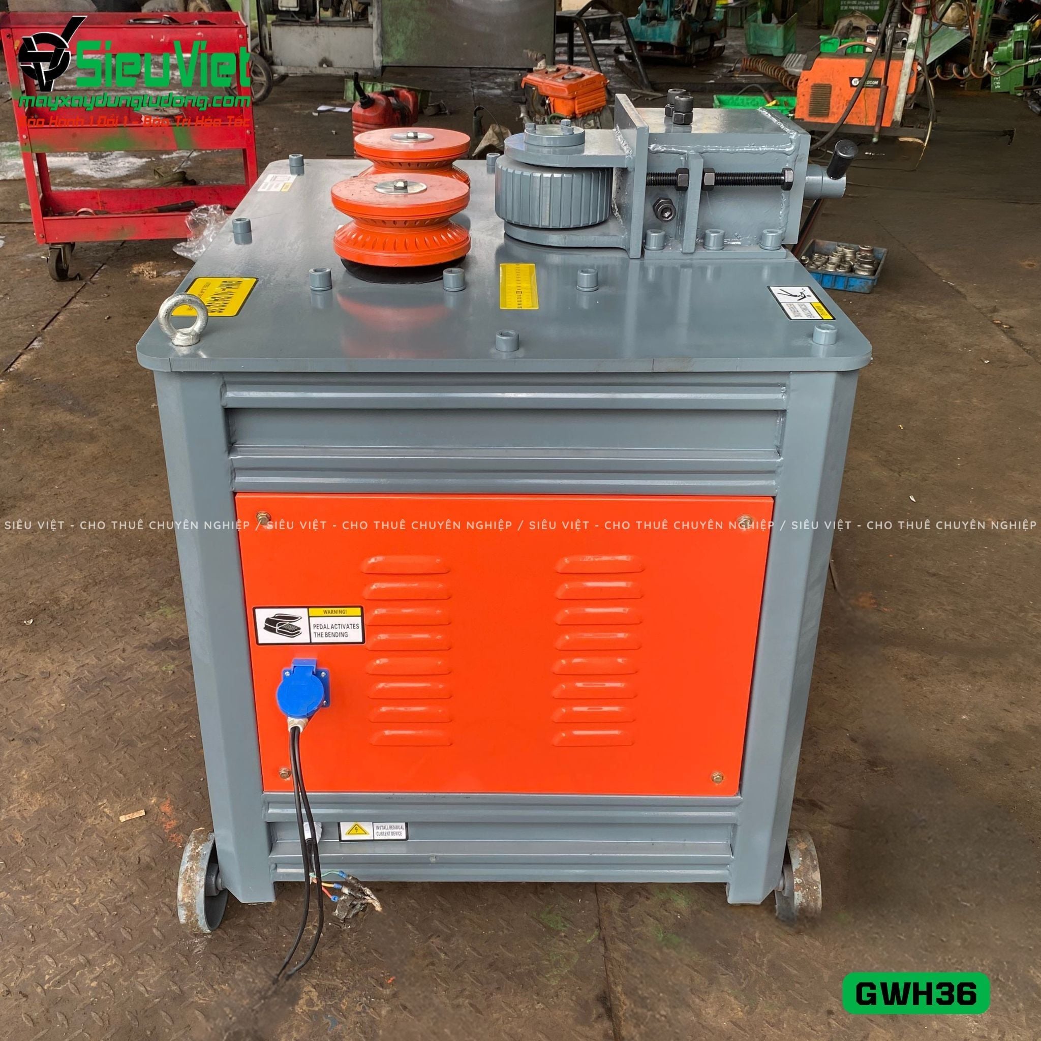 Máy uốn tròn sắt xây dựng phi 12-28 GWH36 - Điện 380v, 3 Pha