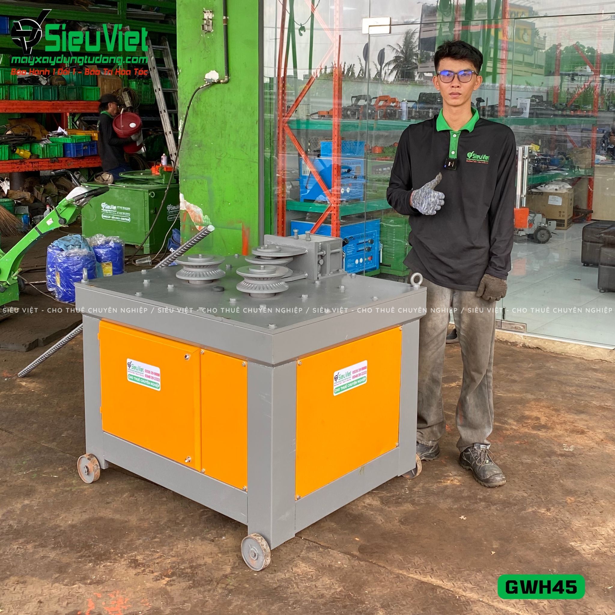 Thuê Tháng Máy uốn tròn sắt phi 16-40 GWH45 - Điện 380v, 3 pha