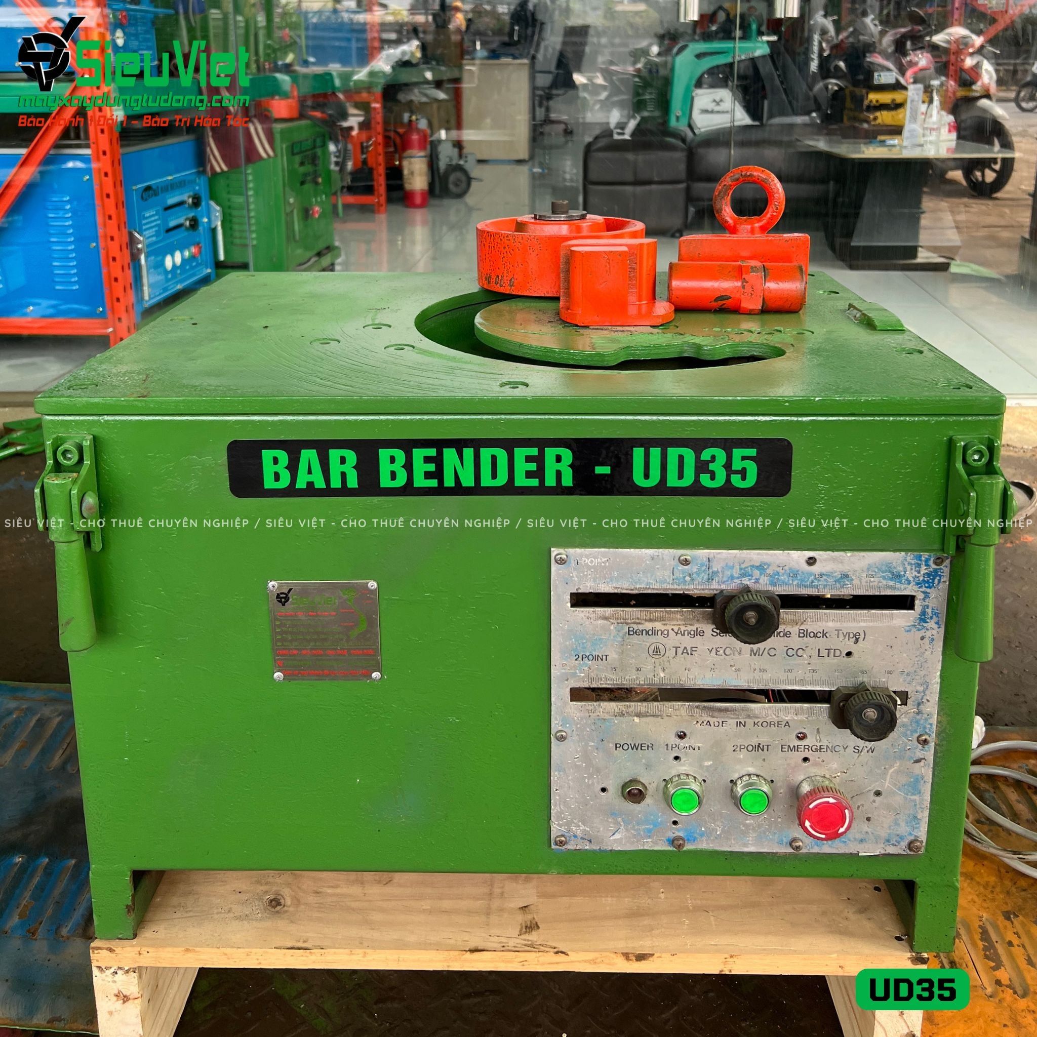 (Cũ) Máy uốn sắt phi 32 Cường Độ Cao UD35 Hàn Quốc (Điện 220v, Dân dụng)
