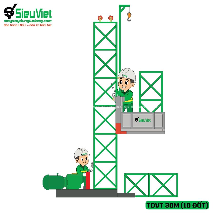PHÍ THÁO DỠ VẬN THĂNG VTSV CAO 30M (10 ĐỐT)
