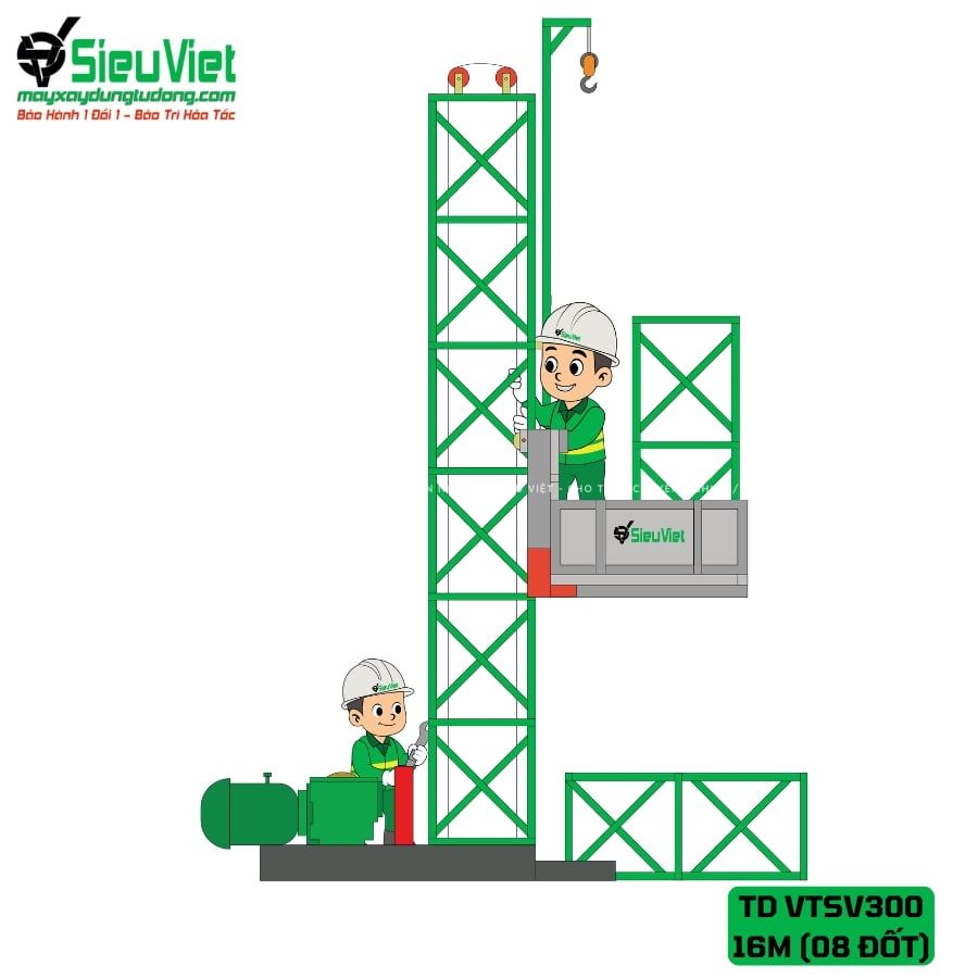 PHÍ THÁO DỠ VẬN THĂNG VTSV300 CAO 16M (08 ĐỐT)