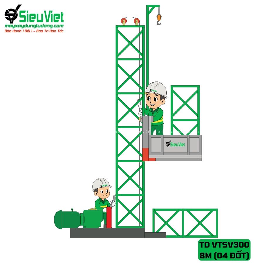 PHÍ THÁO DỠ VẬN THĂNG VTSV300 CAO 8M (04 ĐỐT)