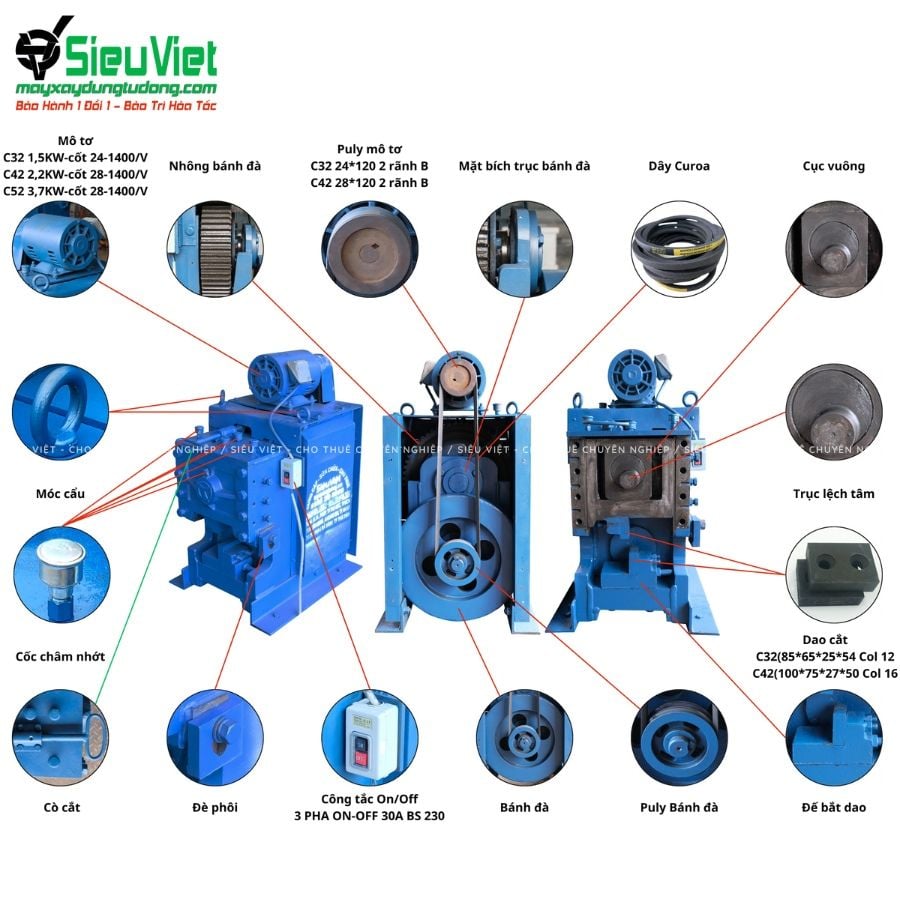 Tổng hợp phụ tùng máy cắt sắt 3 pha Nhật Bản, Hàn Quốc