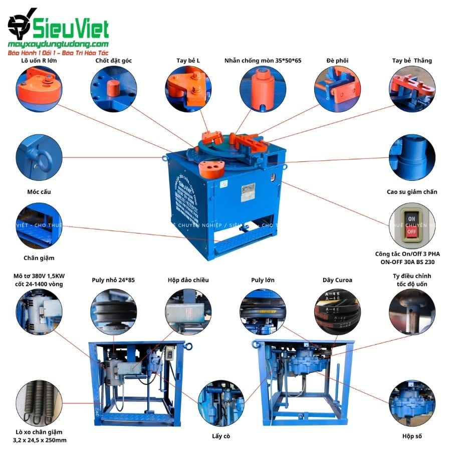 Tổng hợp phụ tùng máy uốn sắt 3 pha Nhật Bản, Hàn Quốc