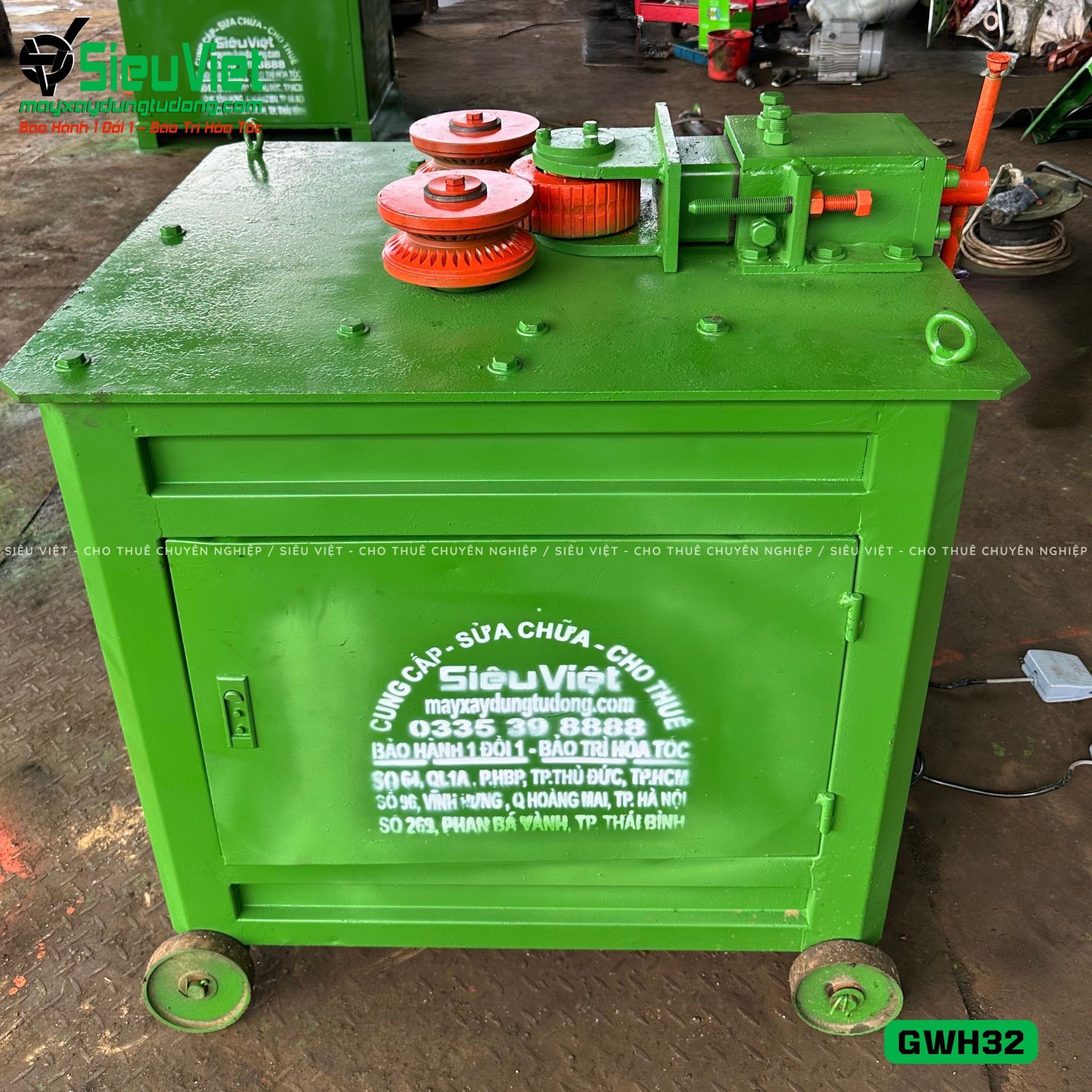 Thuê Tháng Máy uốn tròn sắt phi 10-25 GWH32 - Điện 380v, 3 Pha